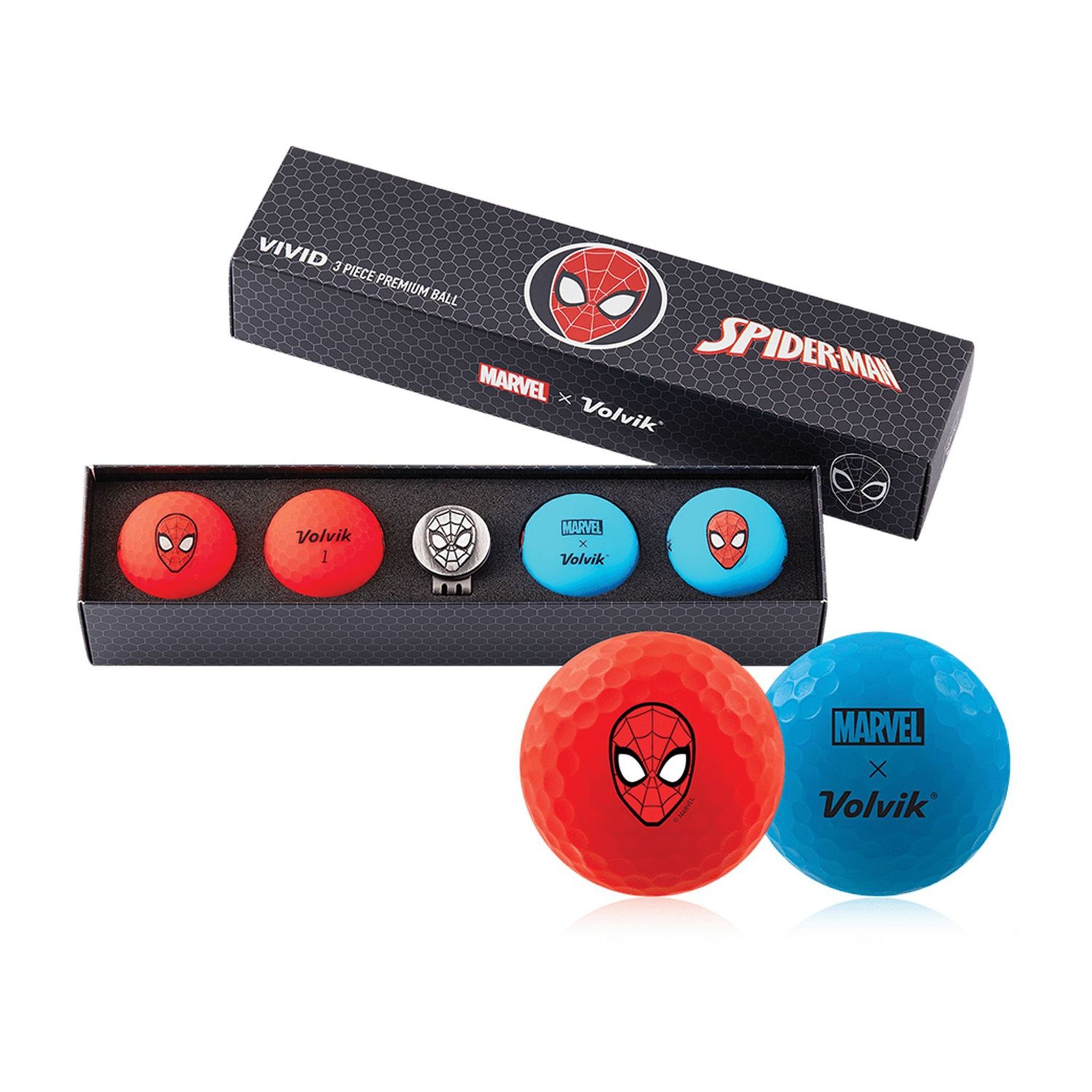 Volvik GB VOLVIK MARVEL SPIDER MAN 2.0 4 pezzi + 1 marcatore a sfera