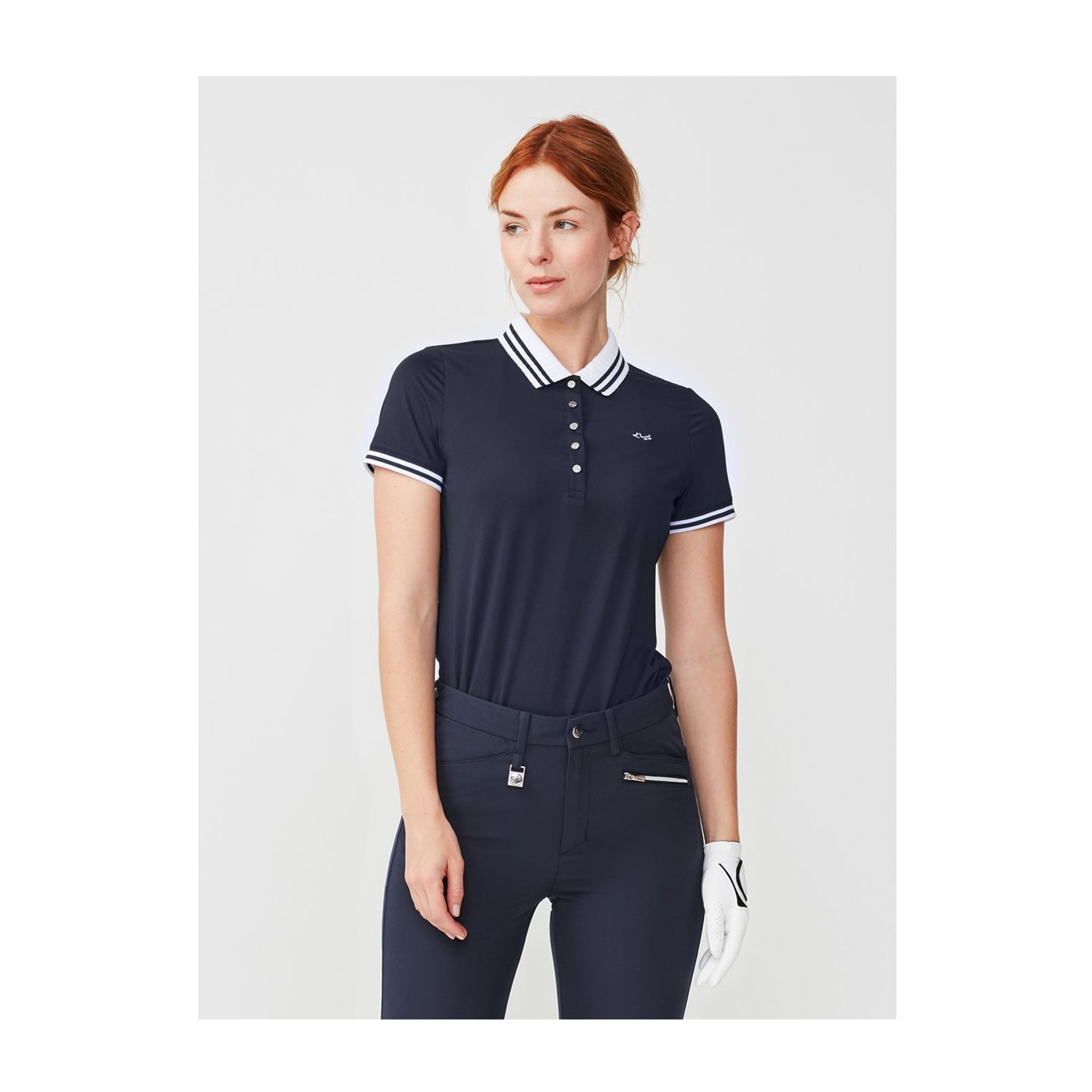 Röhnisch Stripe Polo Navy Damen