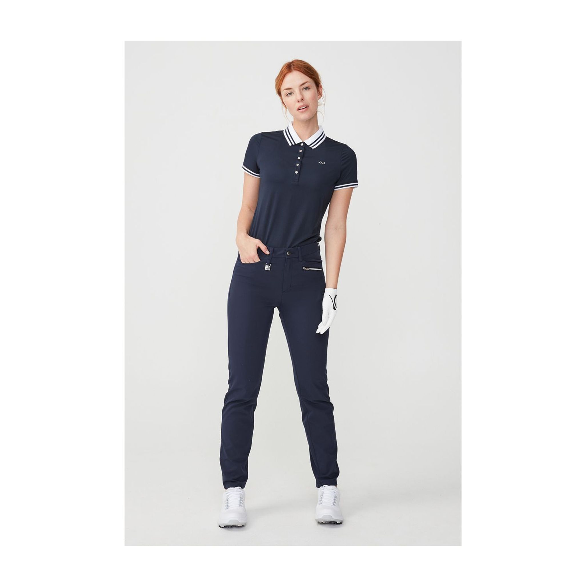 Röhnisch Stripe Polo Navy Damen