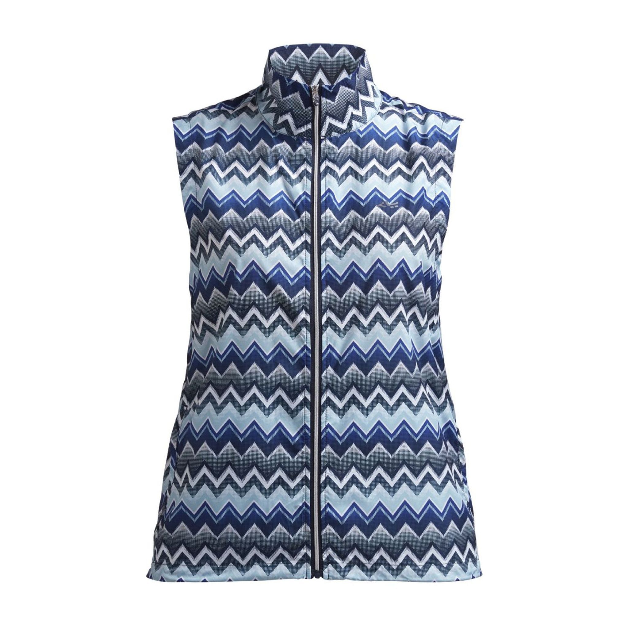 Gilet antivento Röhnisch Pocket Zigzag blu da donna