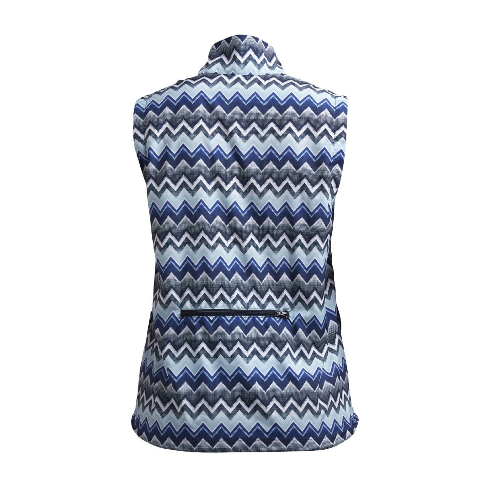 Gilet antivento Röhnisch Pocket Zigzag blu da donna