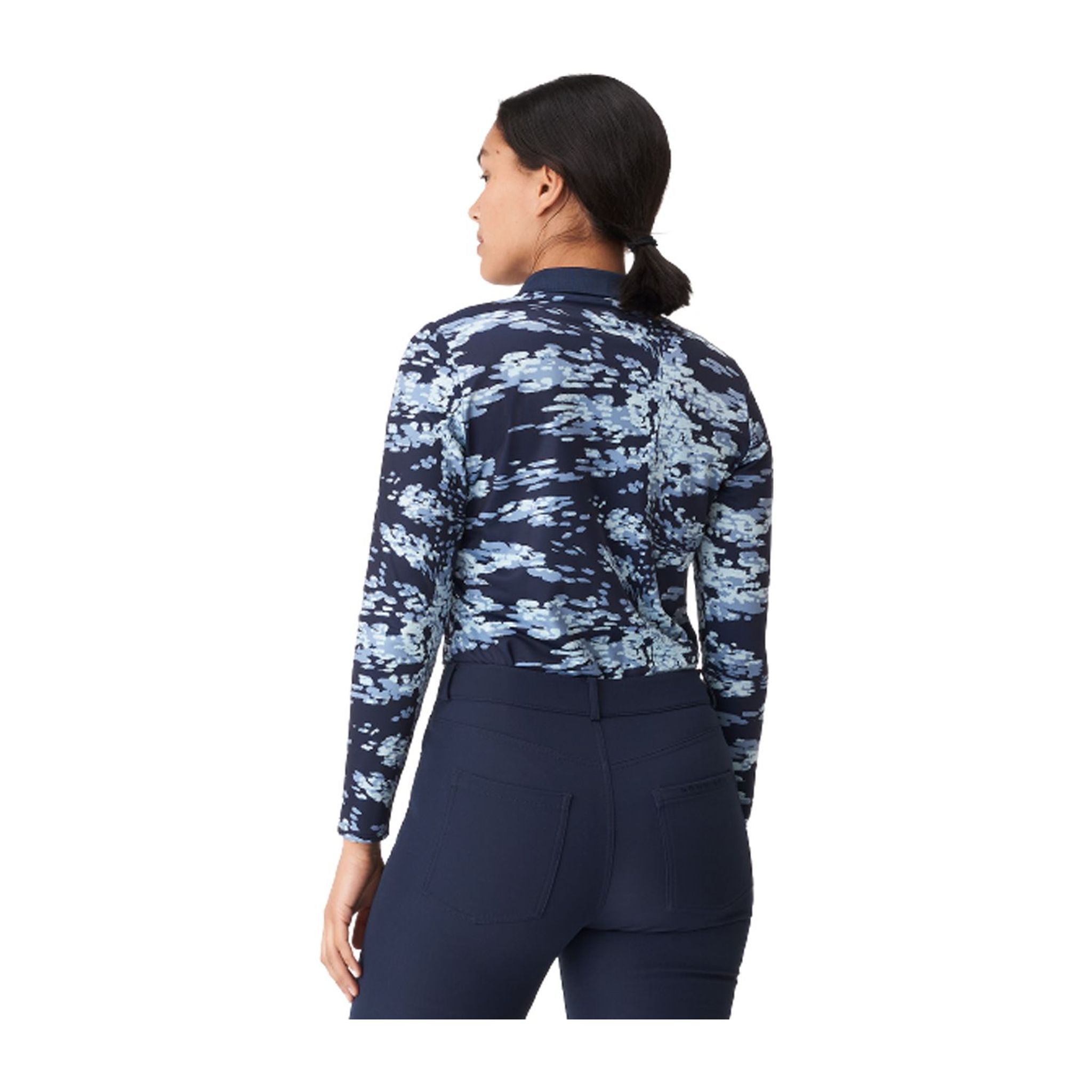 Röhnisch W Polo Sia manica lunga blu navy/mimetica donna