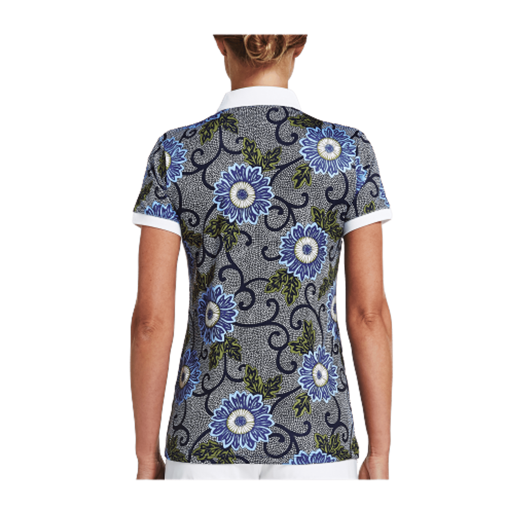 Röhnisch Polo AOP Blu Massai Flower Donna