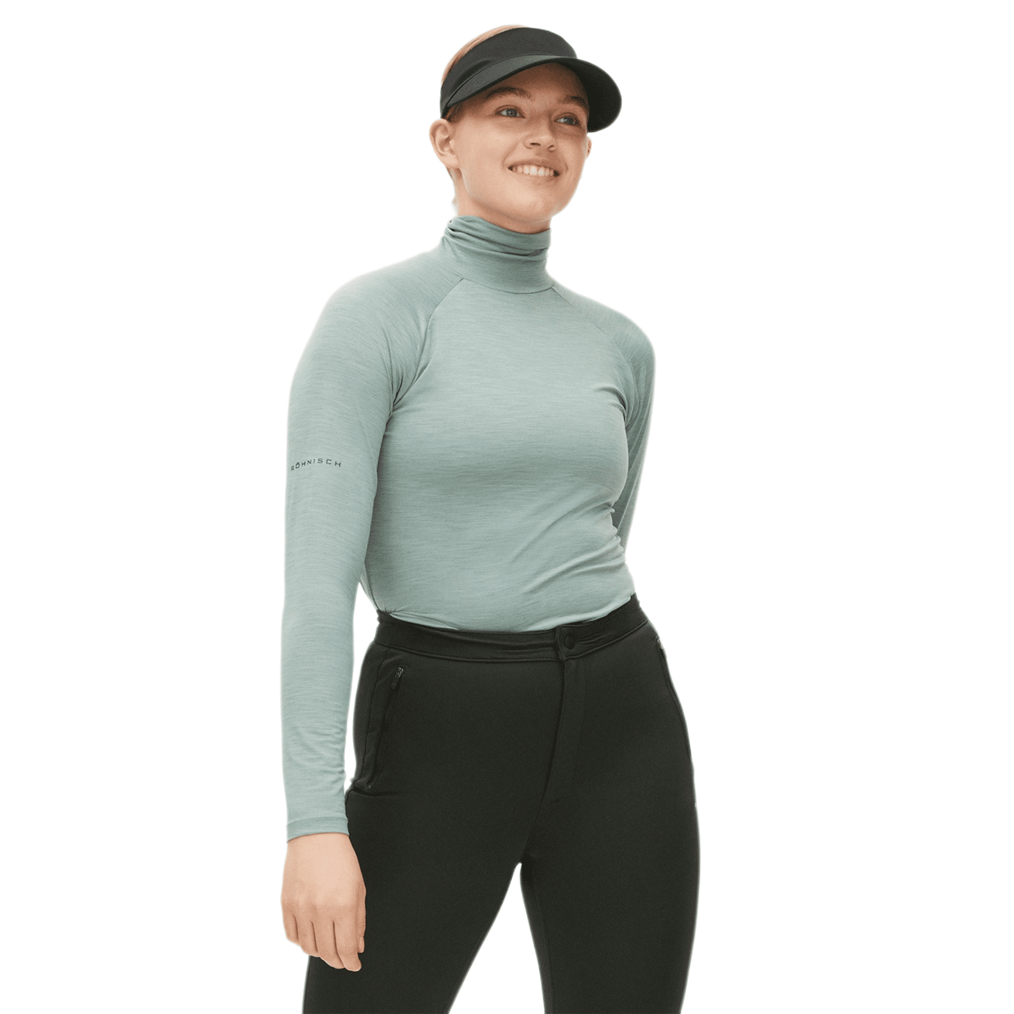 Röhnisch Hailey Polo da golf a maniche lunghe Ice Green da donna