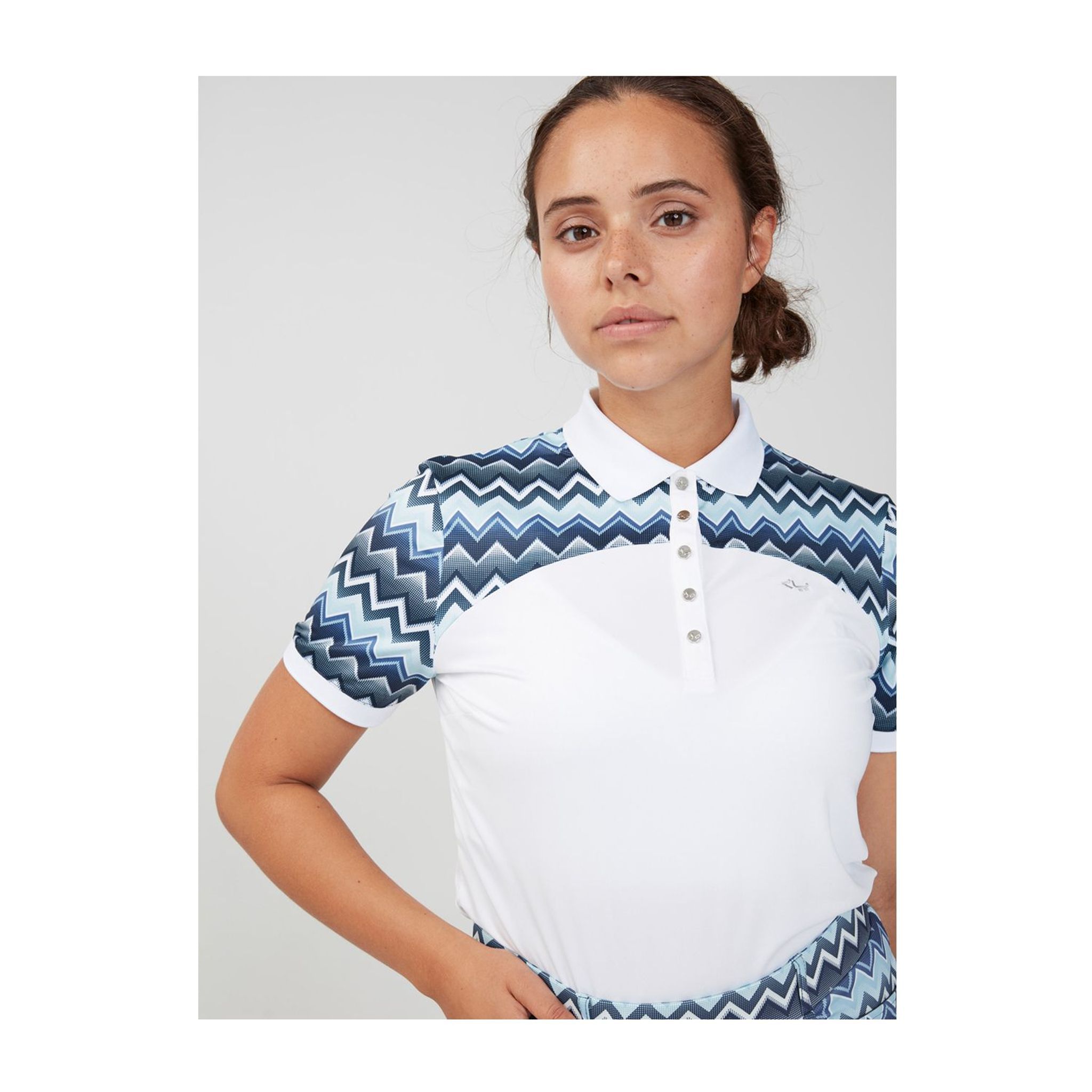 Polo Röhnisch Element Block Zigzag Blu Donna