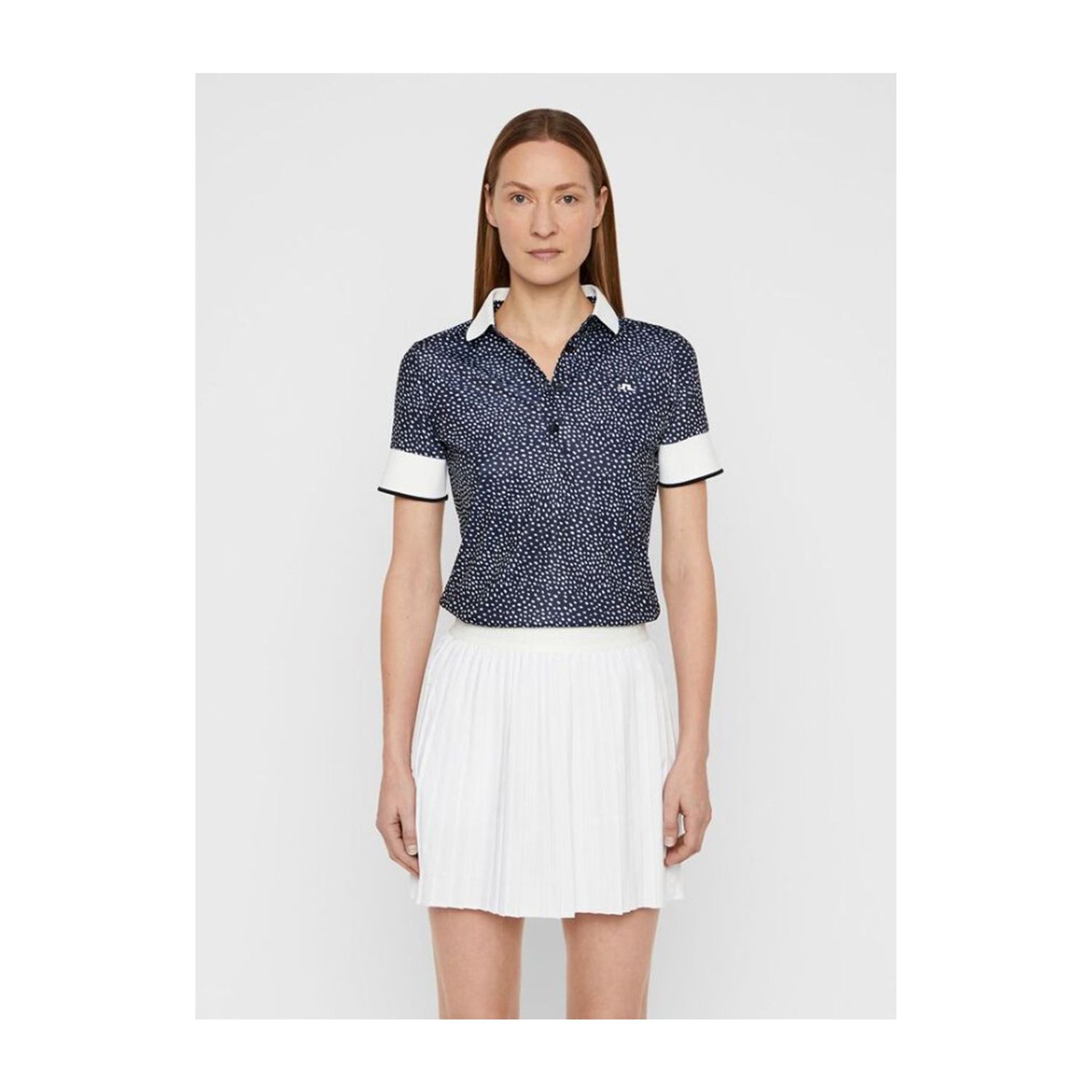 J. Lindeberg W Lexie-TX Coolmax Polo Bianco Dot Donna