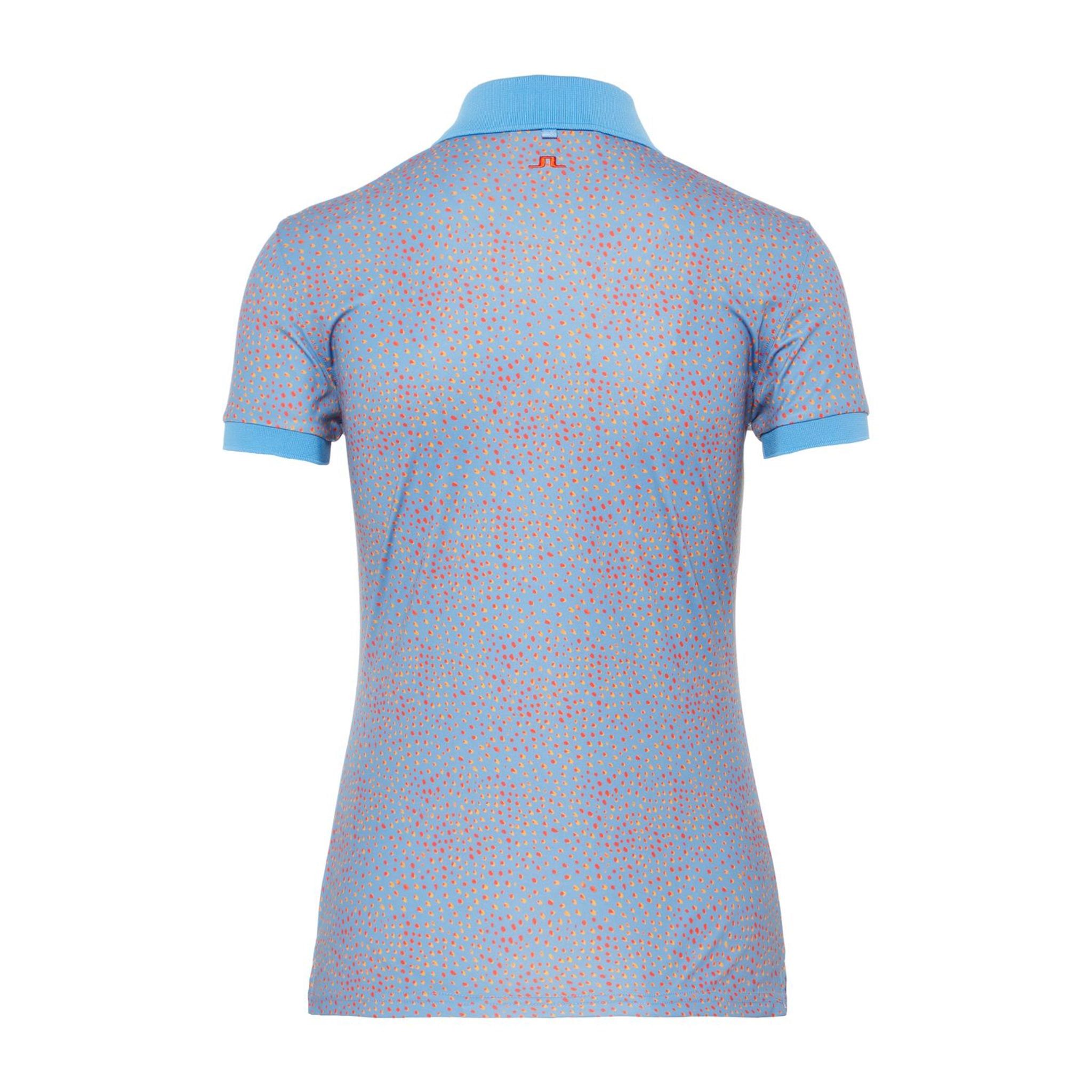 J. Lindeberg W Tour Tech Print-TX Jersey Polo Lake Blue Dot Donna