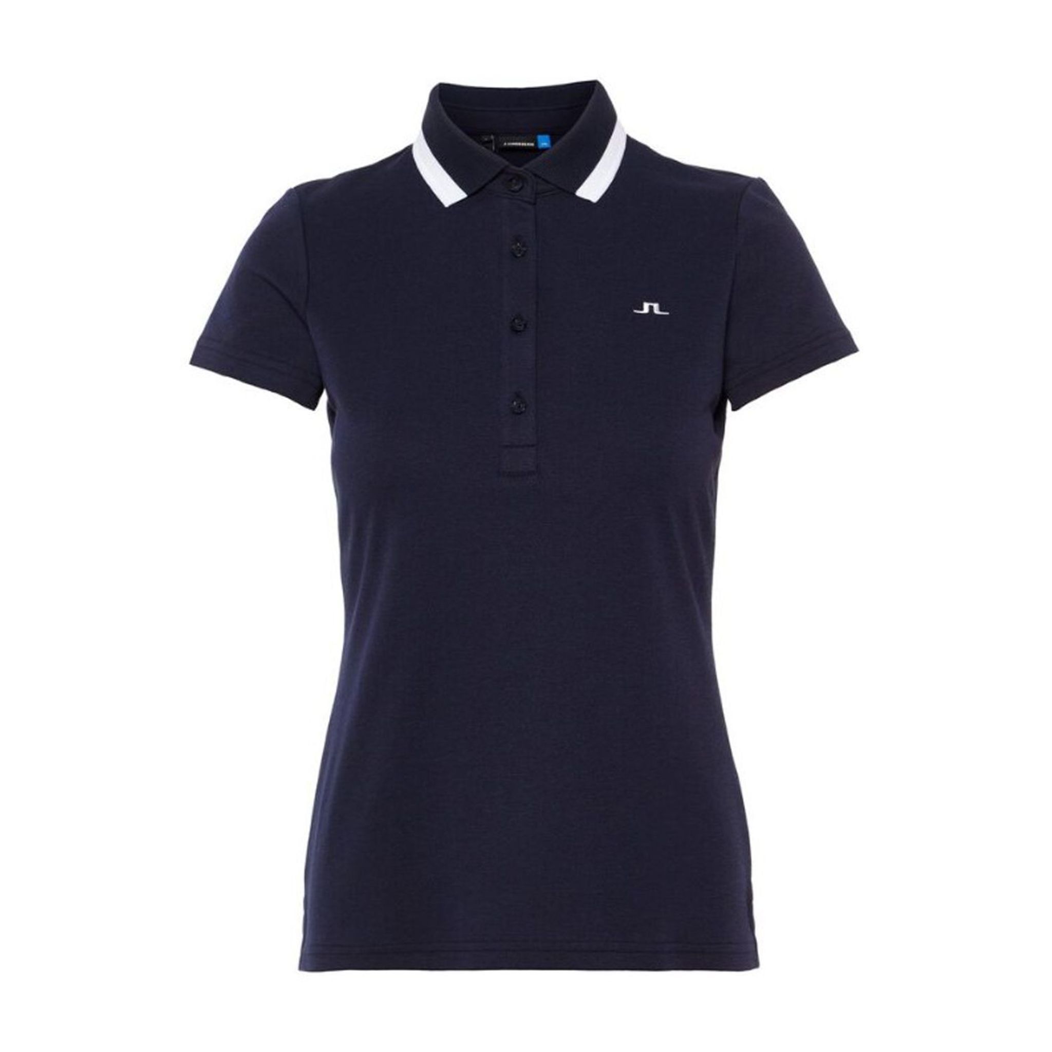 J. Lindeberg W Alve-Cotton Poly Polo blu navy melange da donna