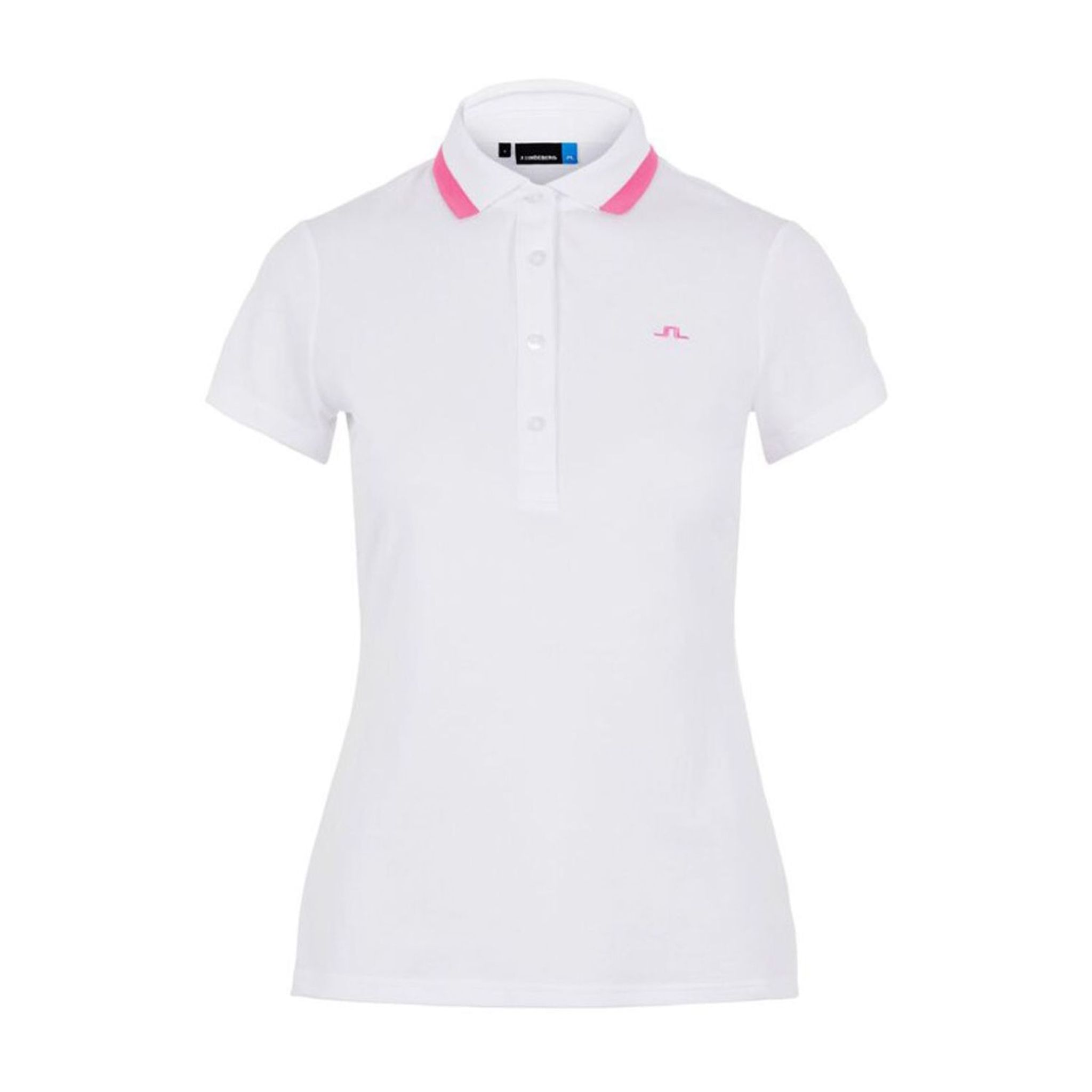 J. Lindeberg W Alve-Cotton Poly Polo Bianco Donna