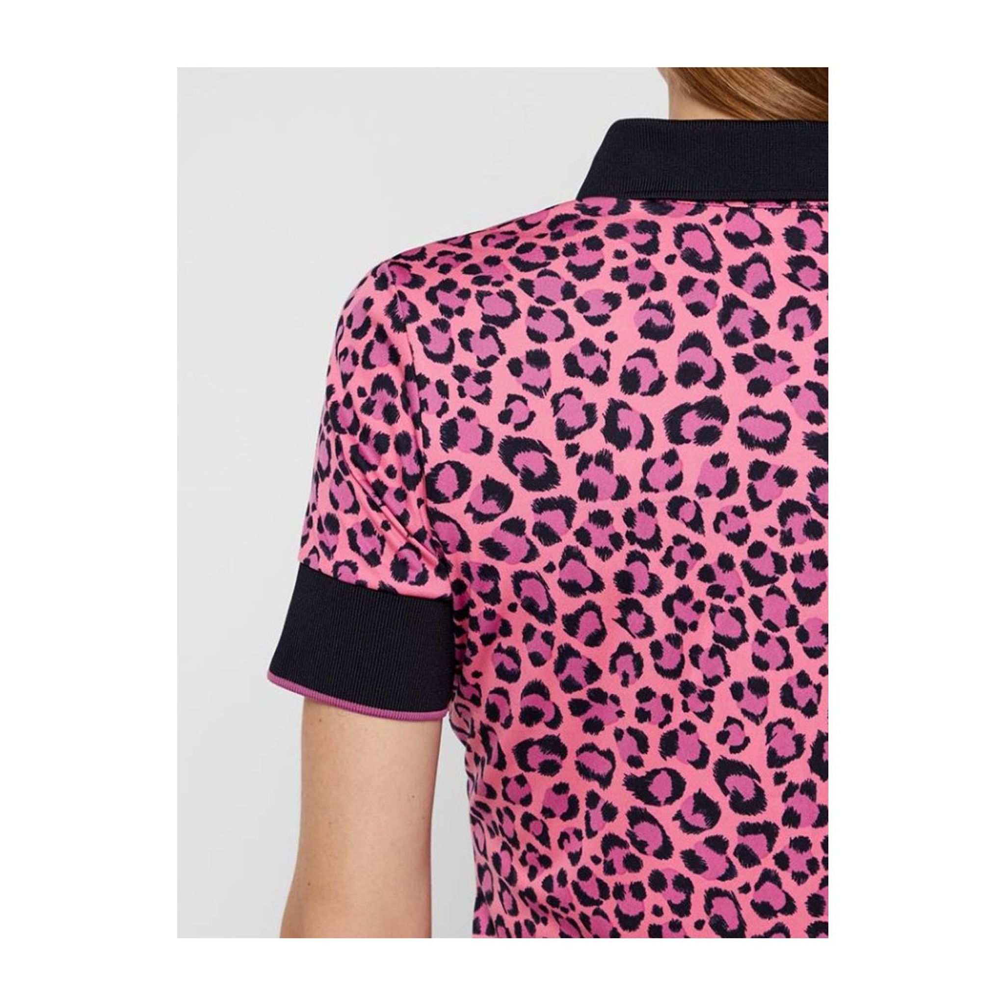 J. Lindeberg W Lexie-TX Coolmax Polo Rosa Leopardo Donna