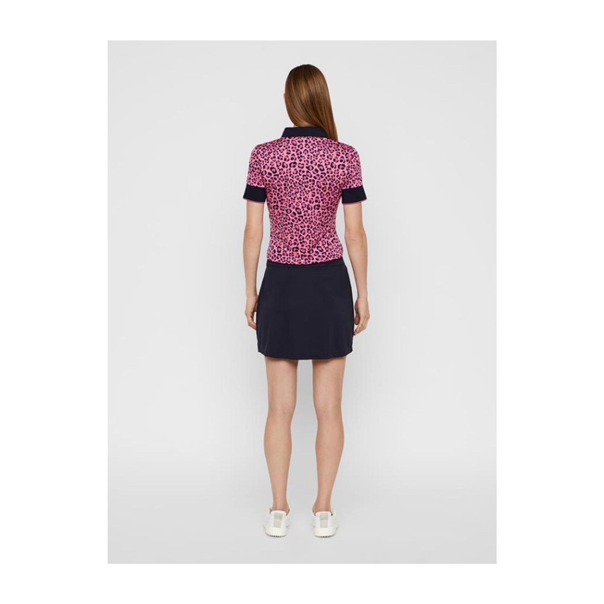 J. Lindeberg W Lexie-TX Coolmax Polo Rosa Leopardo Donna