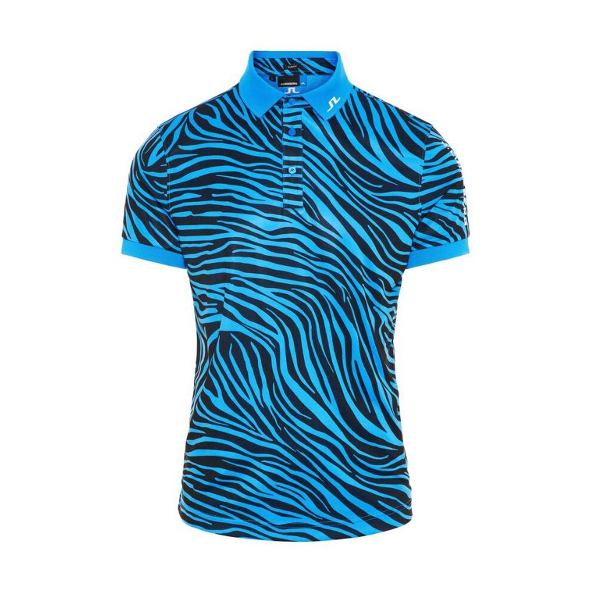 J. Lindeberg M Tour Tech Print Slim Fit-TX Polo Zebra Blu Uomo