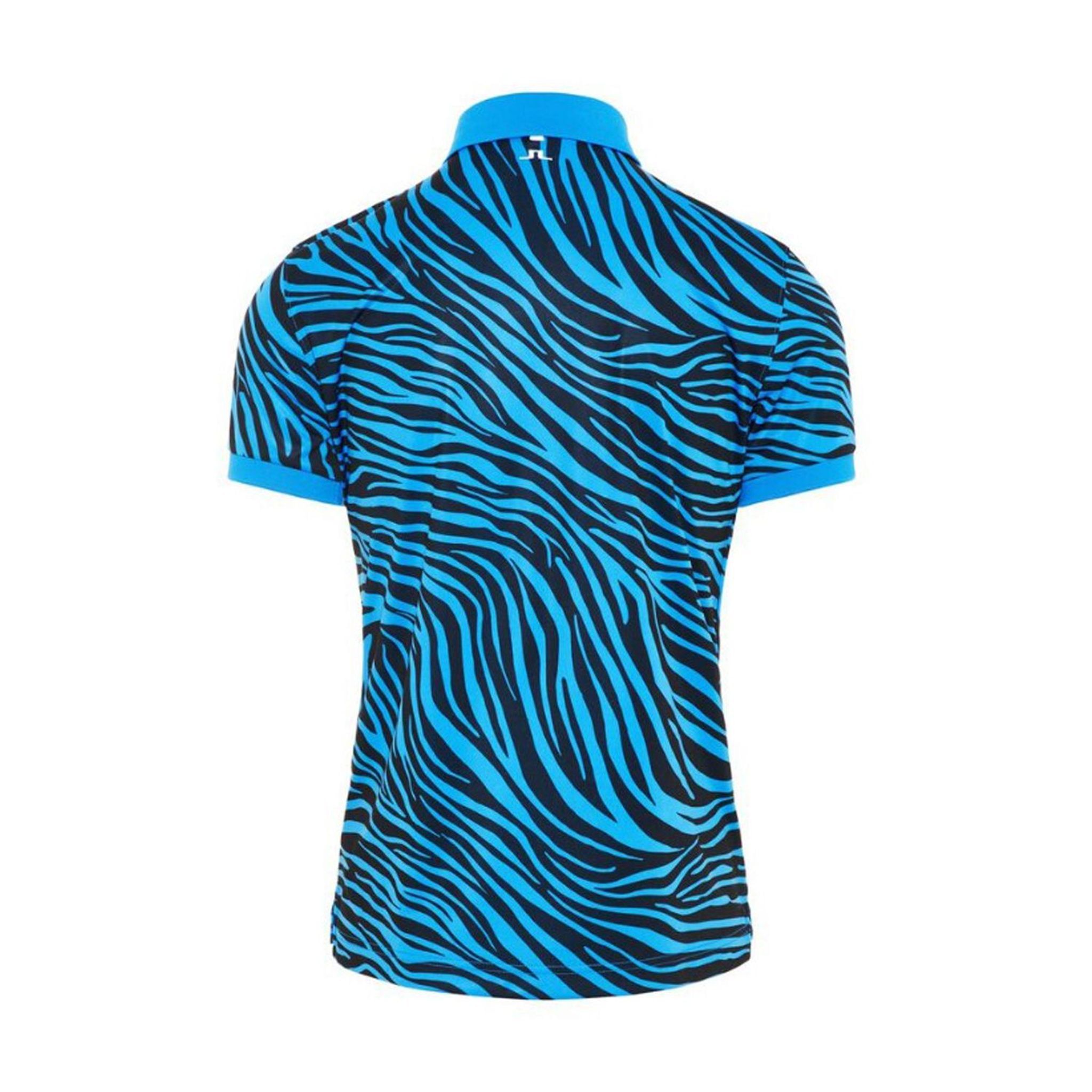 J. Lindeberg M Tour Tech Print Slim Fit-TX Polo Zebra Blu Uomo