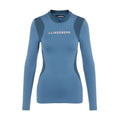 J. Lindeberg W Layer Zowie Soft Compression Top manica lunga blu da donna