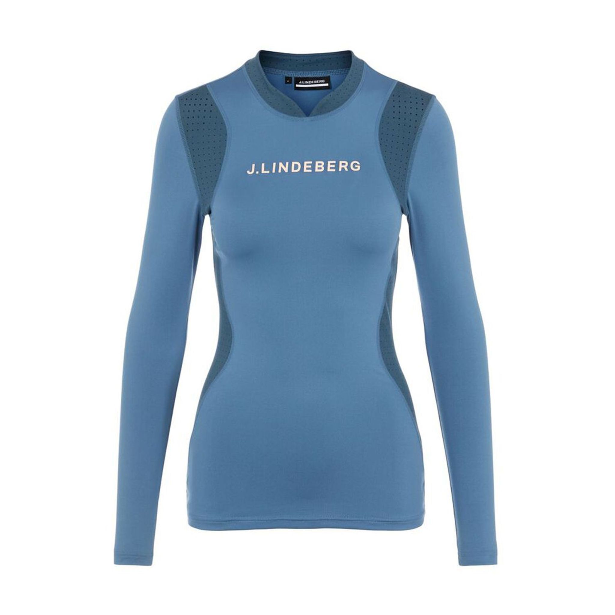 J. Lindeberg W Layer Zowie Soft Compression Top manica lunga blu da donna