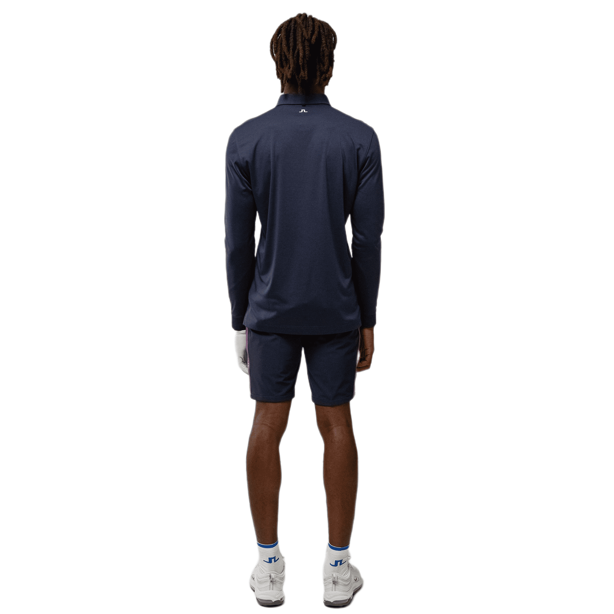 Polo da golf J. Lindeberg Tour Tech a maniche lunghe blu navy melange da uomo