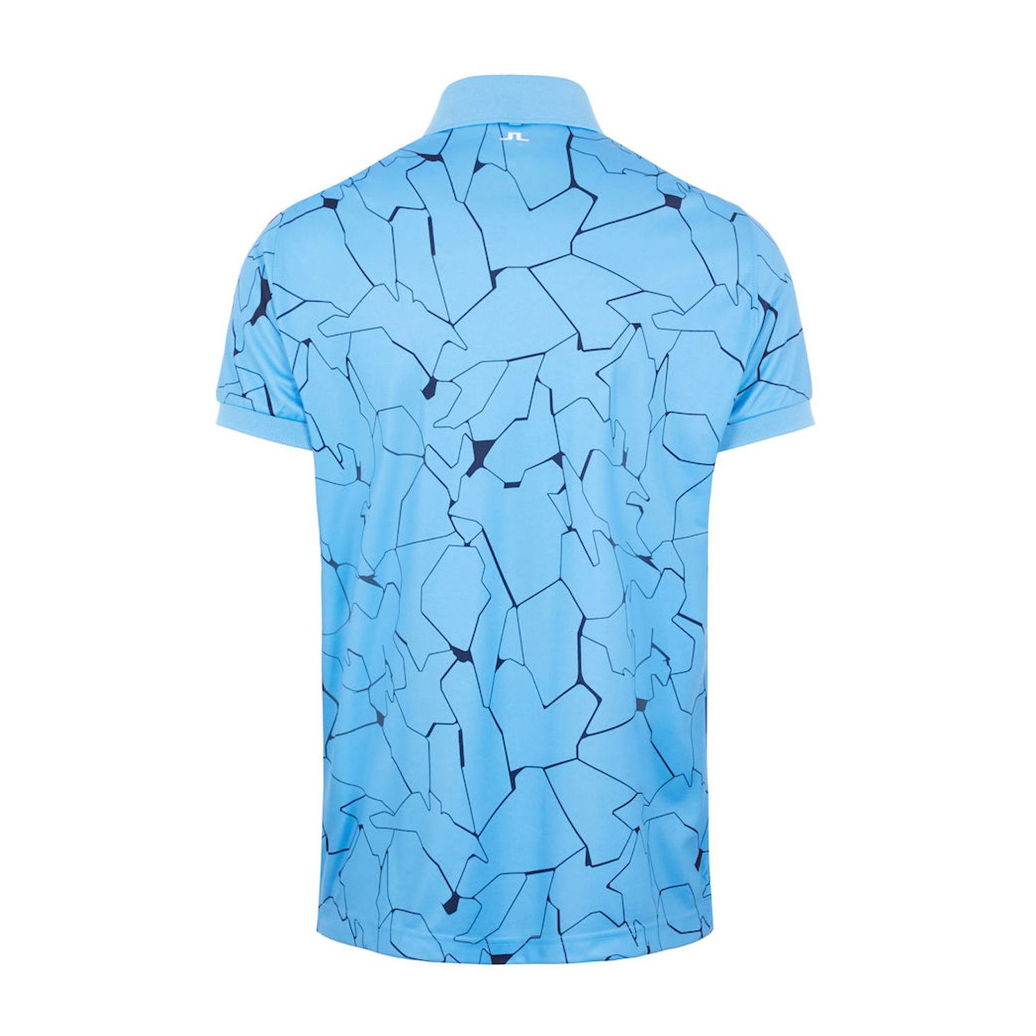 J. Lindeberg M Tour Tech Reg Fit Print SS Polo Slit Blu Oceano Uomo