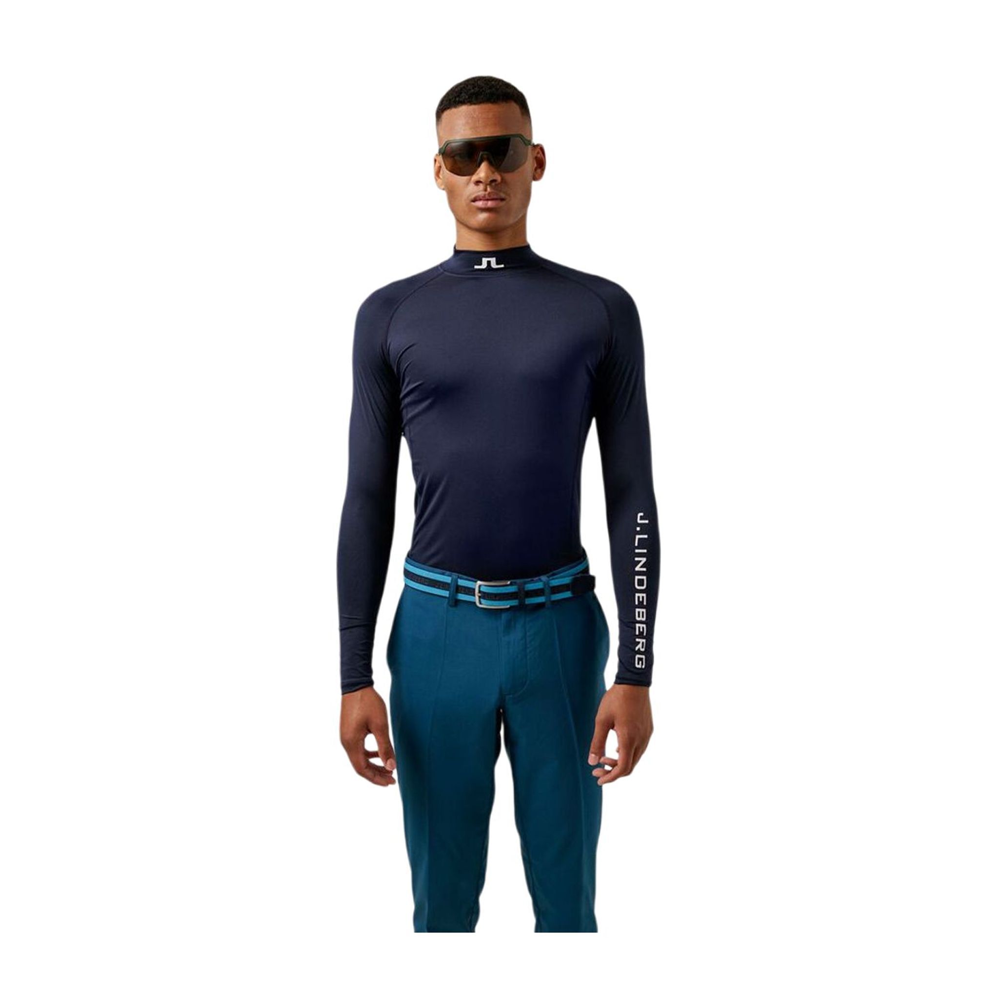 J. Lindeberg Layer Aello Soft Compression Top manica lunga blu scuro uomo