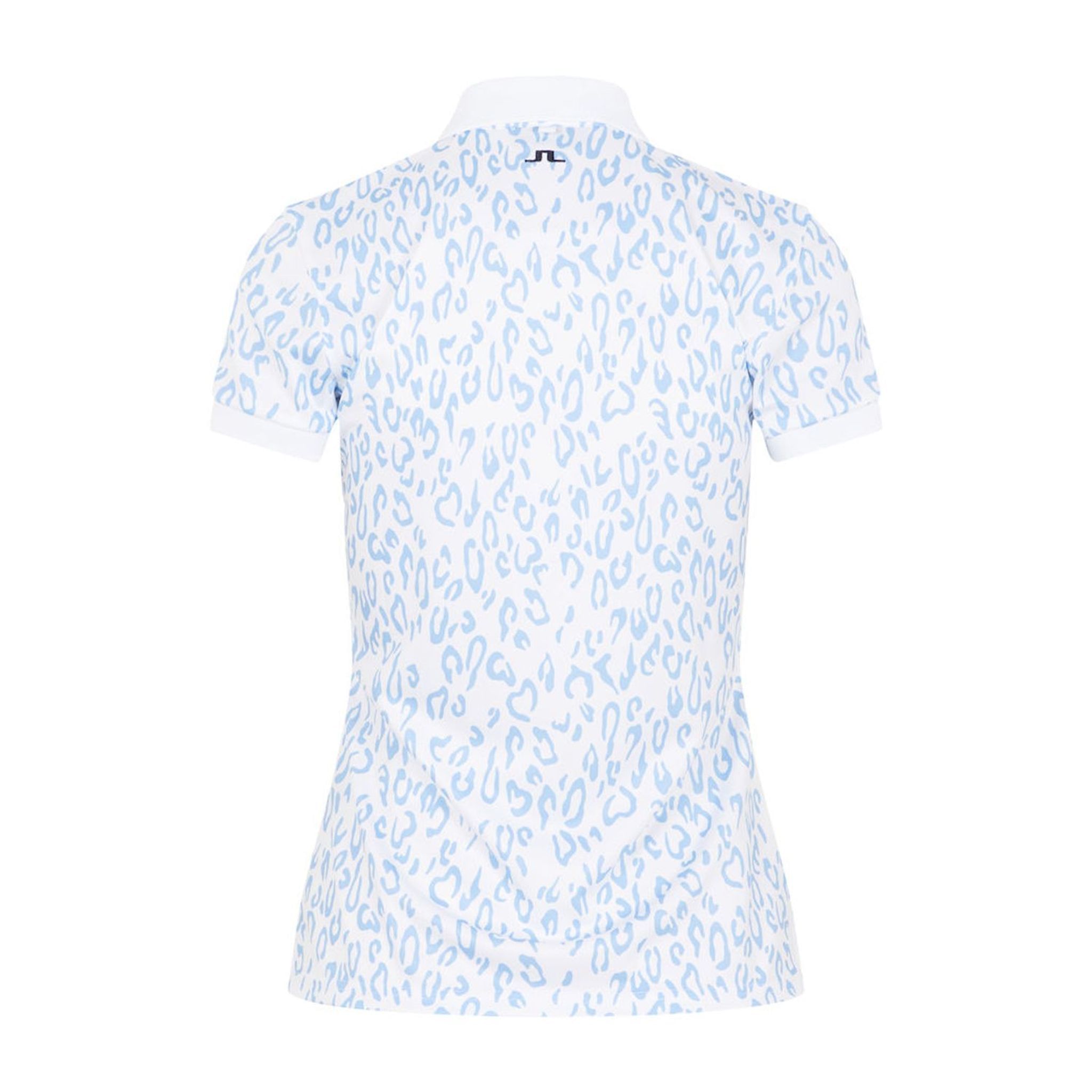 J. Lindeberg W Tour Tech Print SS Polo Animal Blu Bianco Donna