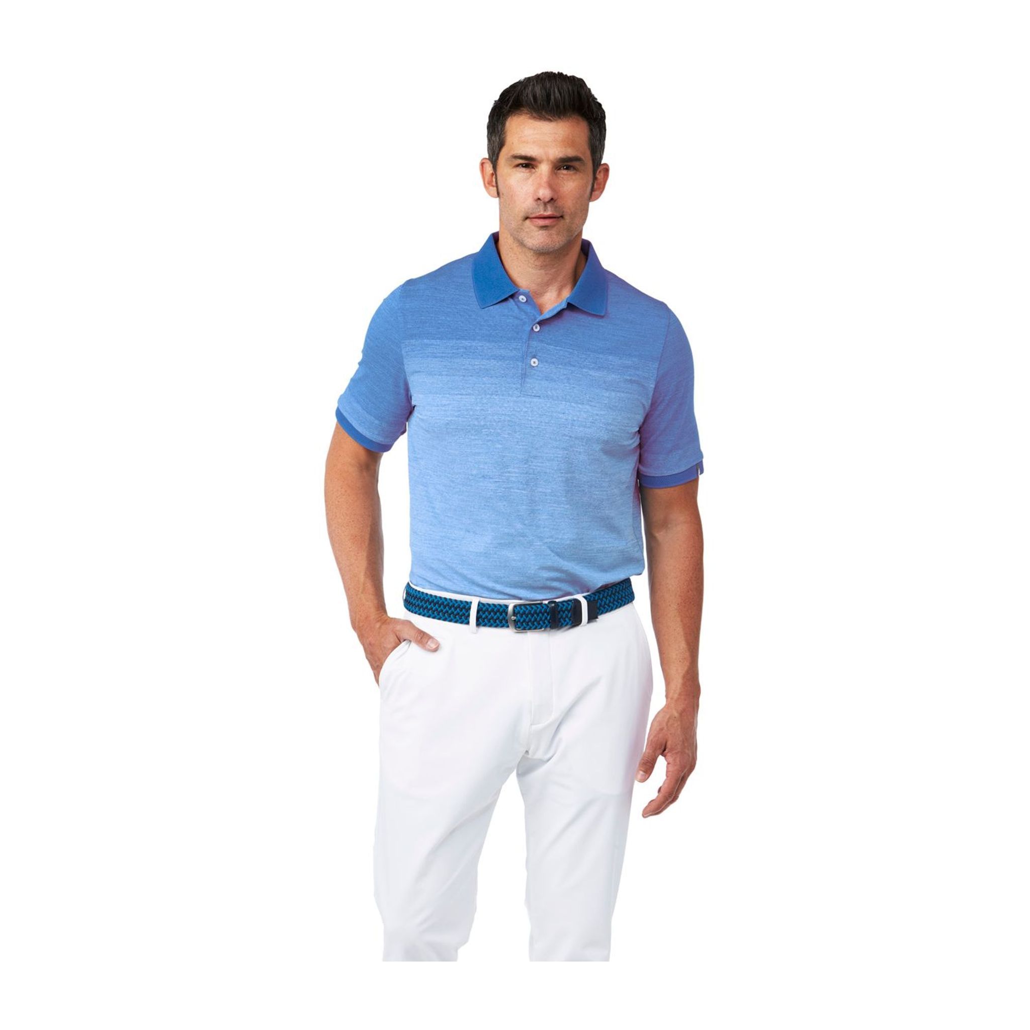 Polo Kjus M Melange Fading SS Strong Blue Mel Uomo