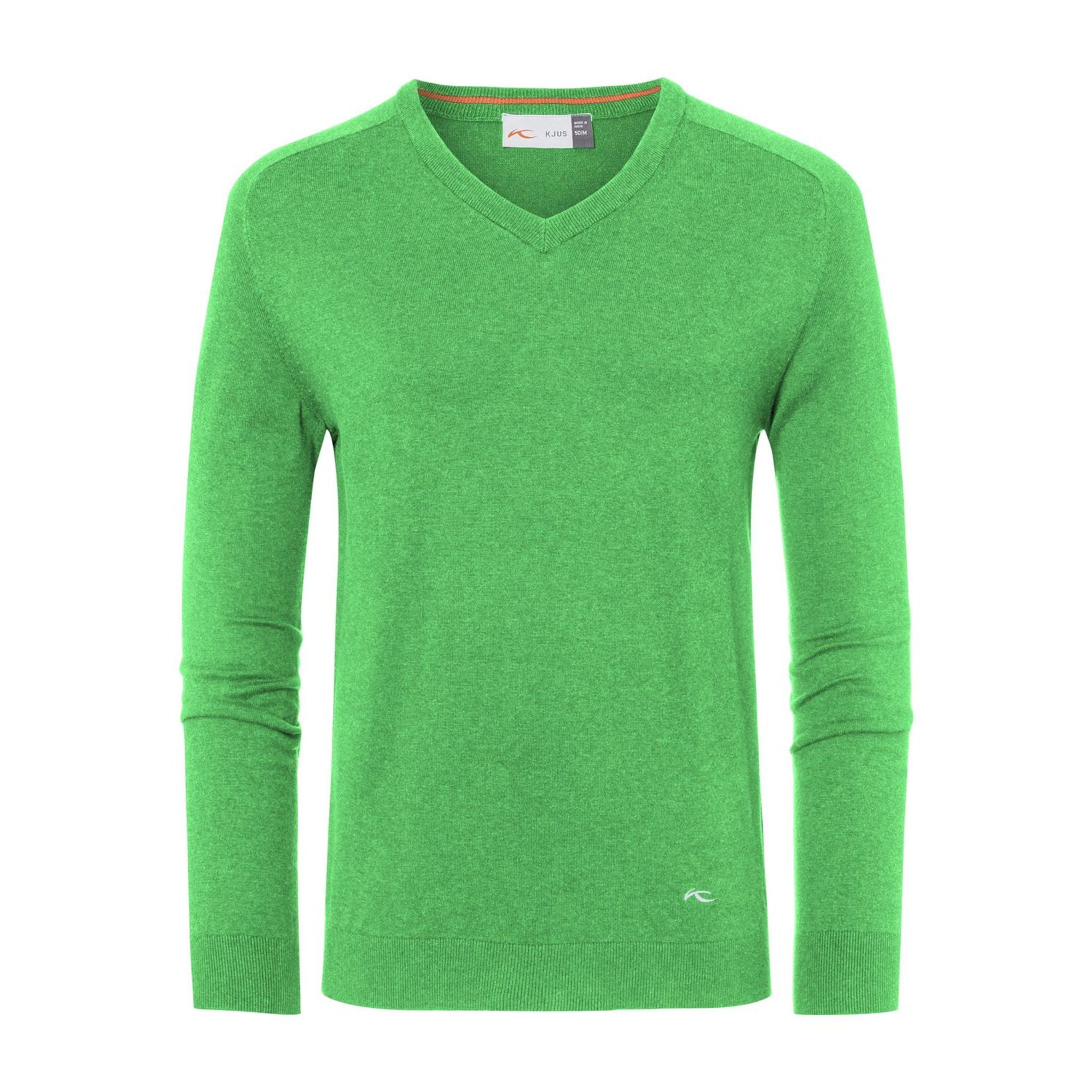 Kjus Pullover scollo a V Kirk M Primavera Verde Melange Uomo