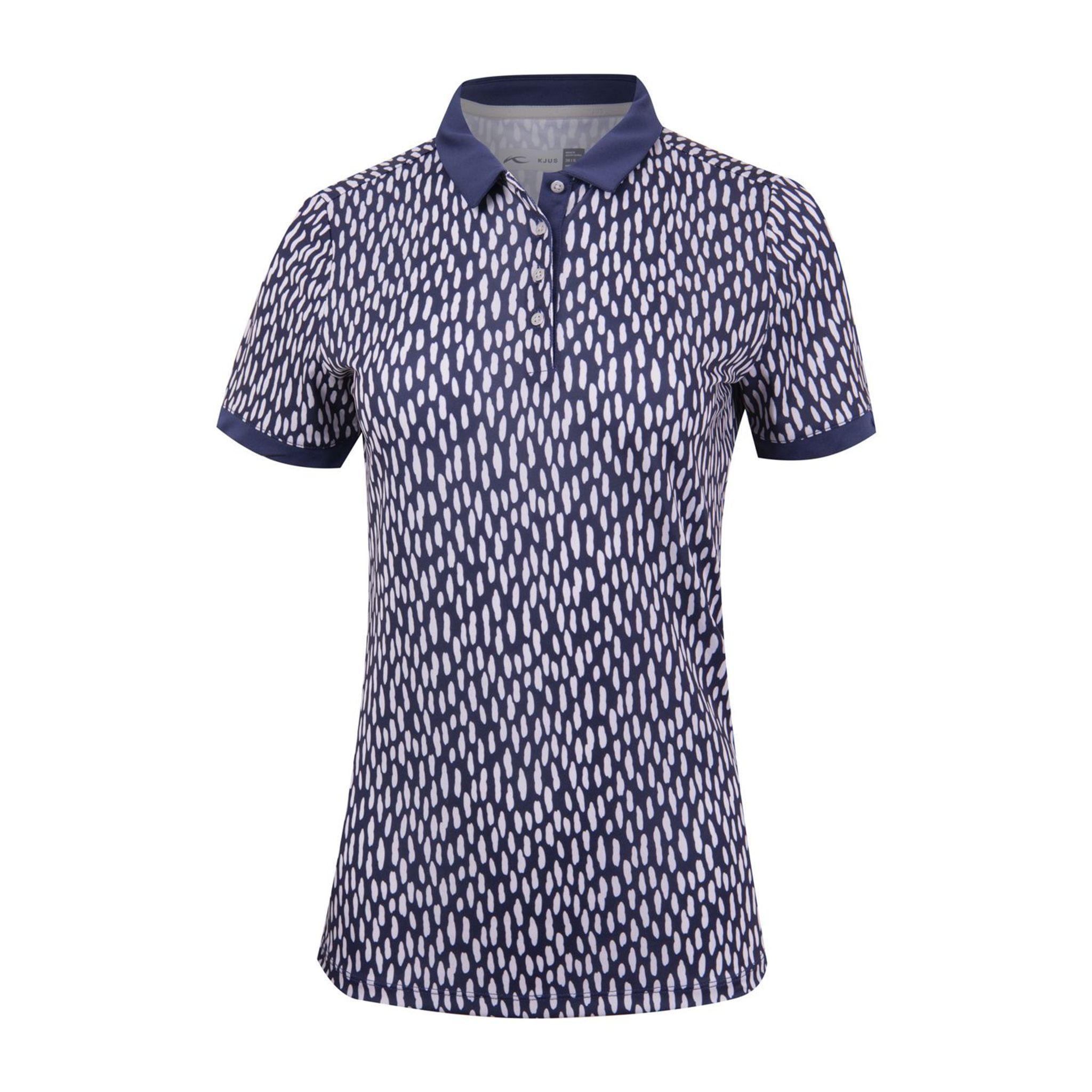 Kjus W Enya Polo SS stampata Atlanta Blu/Argento Nebbia Donna