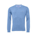 Fynch Hatton V-Neck Superfine Golf Pullover Uomo Light Sky Uomo