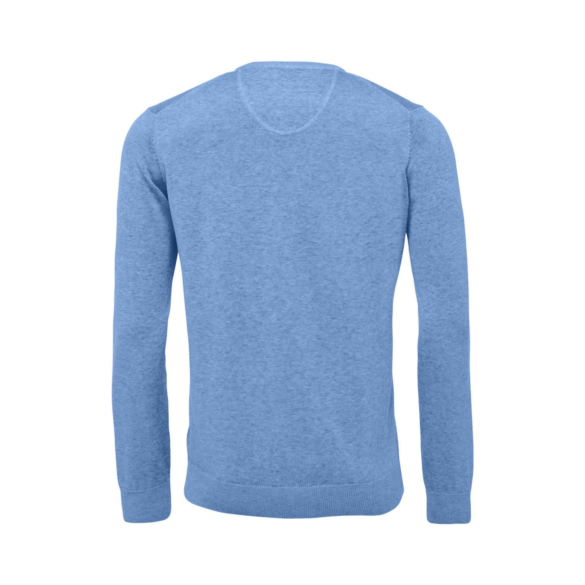 Fynch Hatton V-Neck Superfine Golf Pullover Uomo Light Sky Uomo