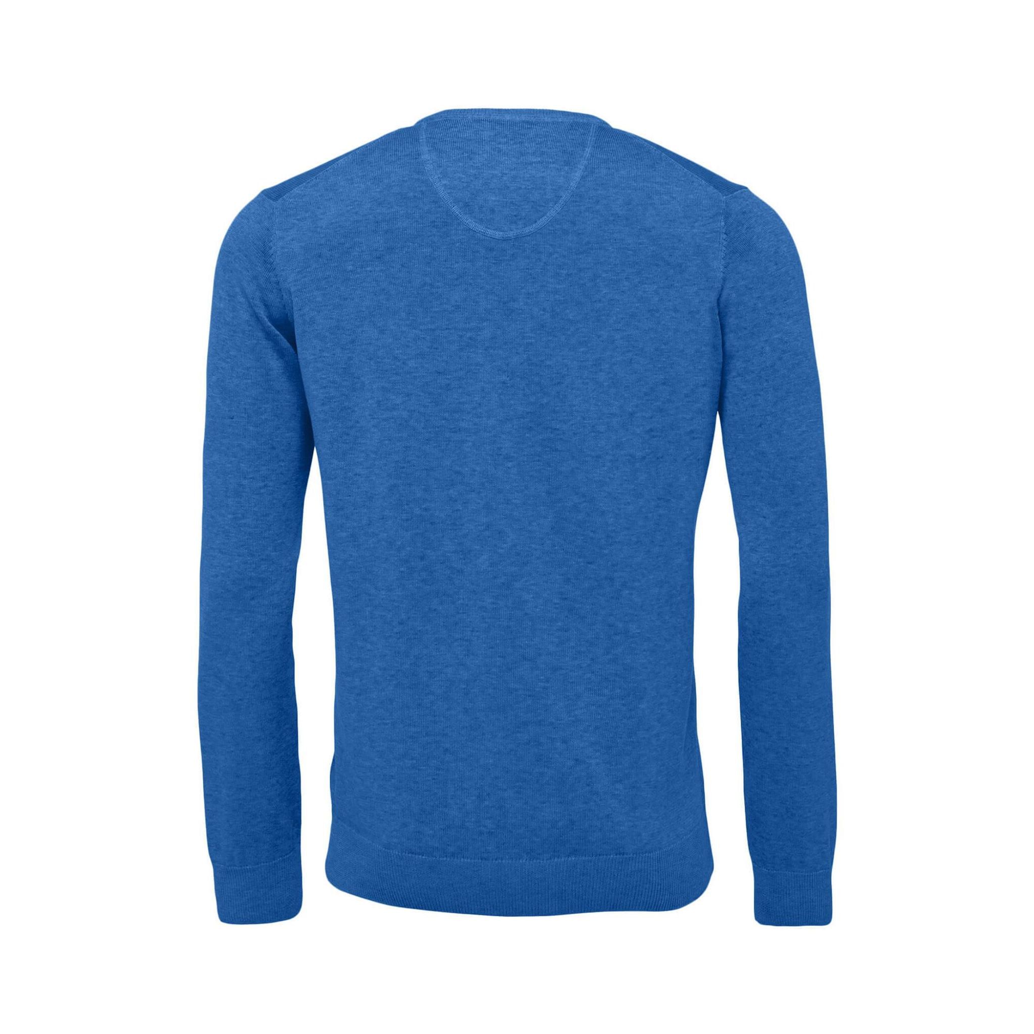 Fynch Hatton V-Neck Superfine Golf Pullover Uomo Bright Ocean Uomo