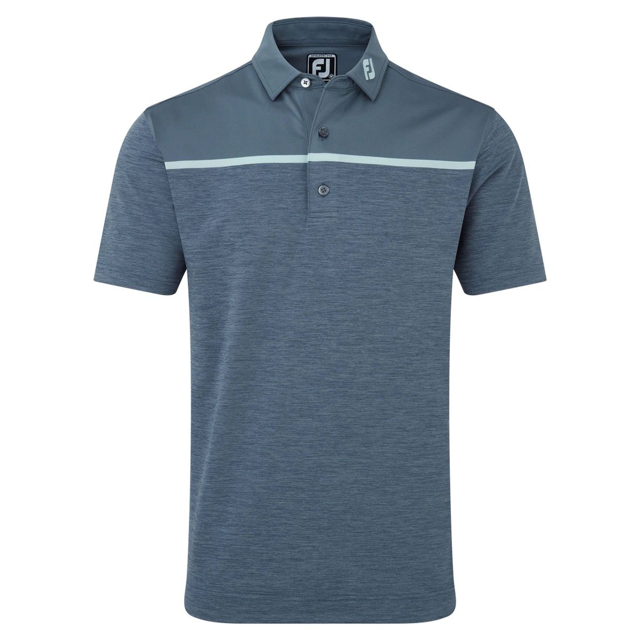 Polo da golf Footjoy Space Dye Block Lisle, Bluestone Uomo Uomo