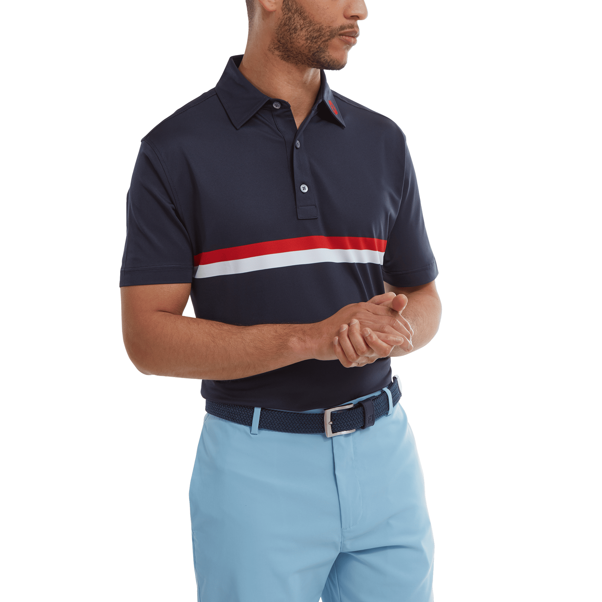 Polo da uomo Footjoy Double Chest Band Pique