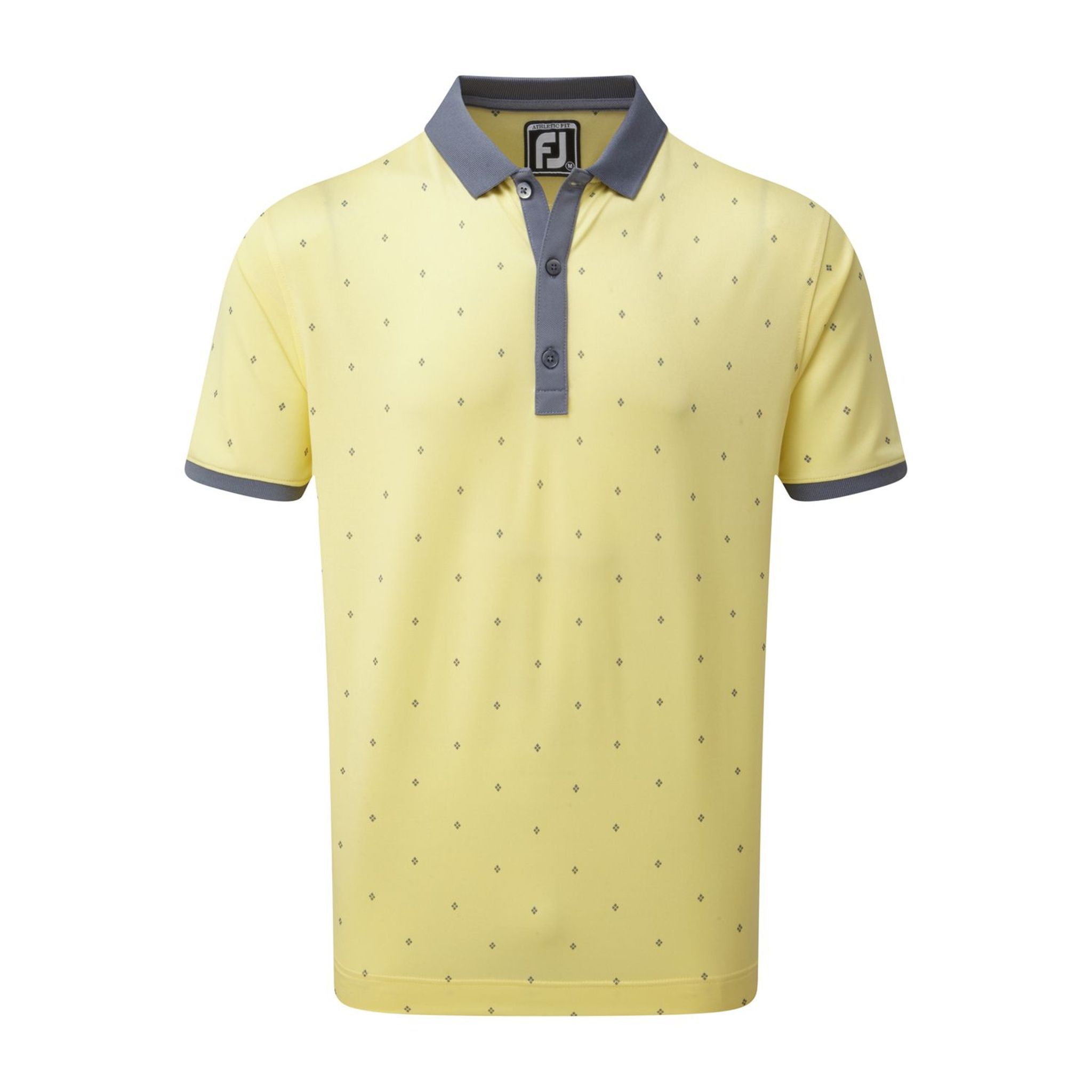 Footjoy M Birdseye Argyle SS Polo Ardesia/Giallo/Bianco Uomo