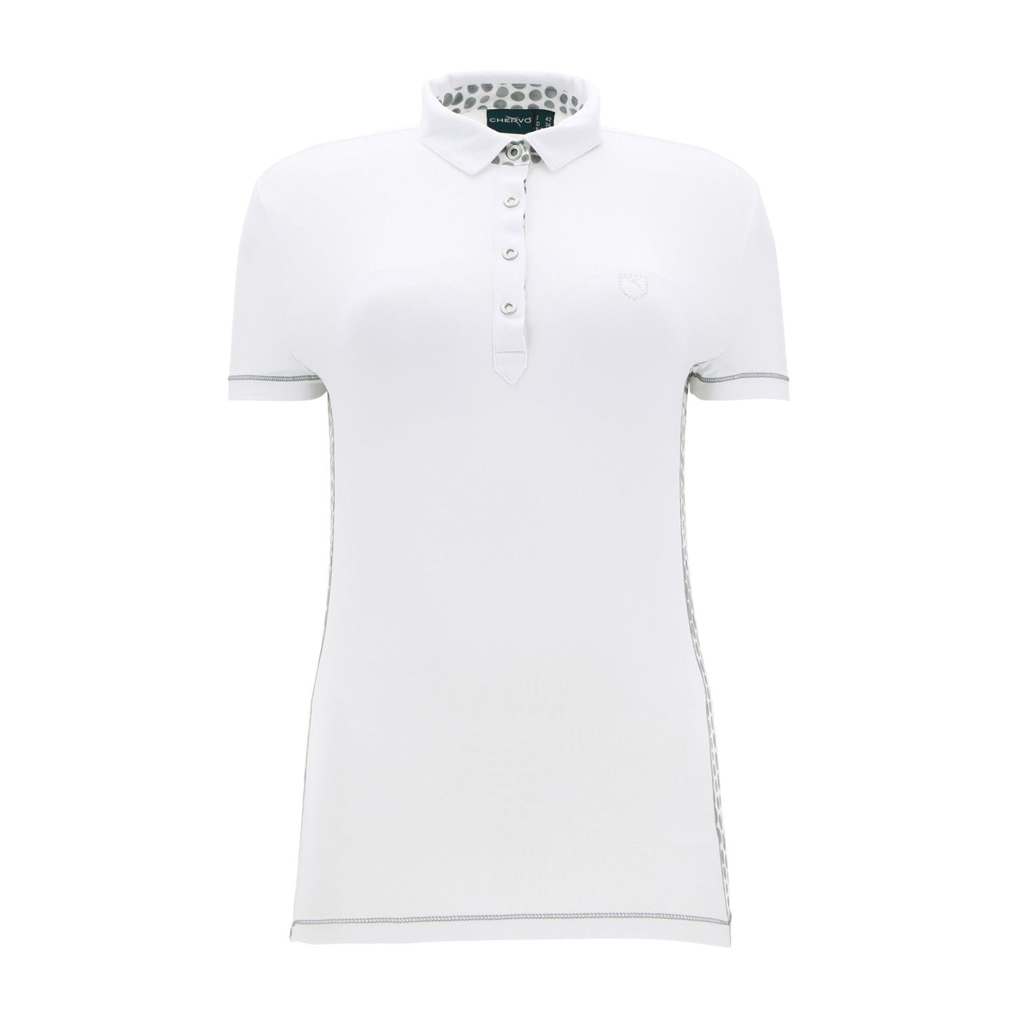 Chervo W Aibo SS Polo Bianco/Verde fantasia Donna