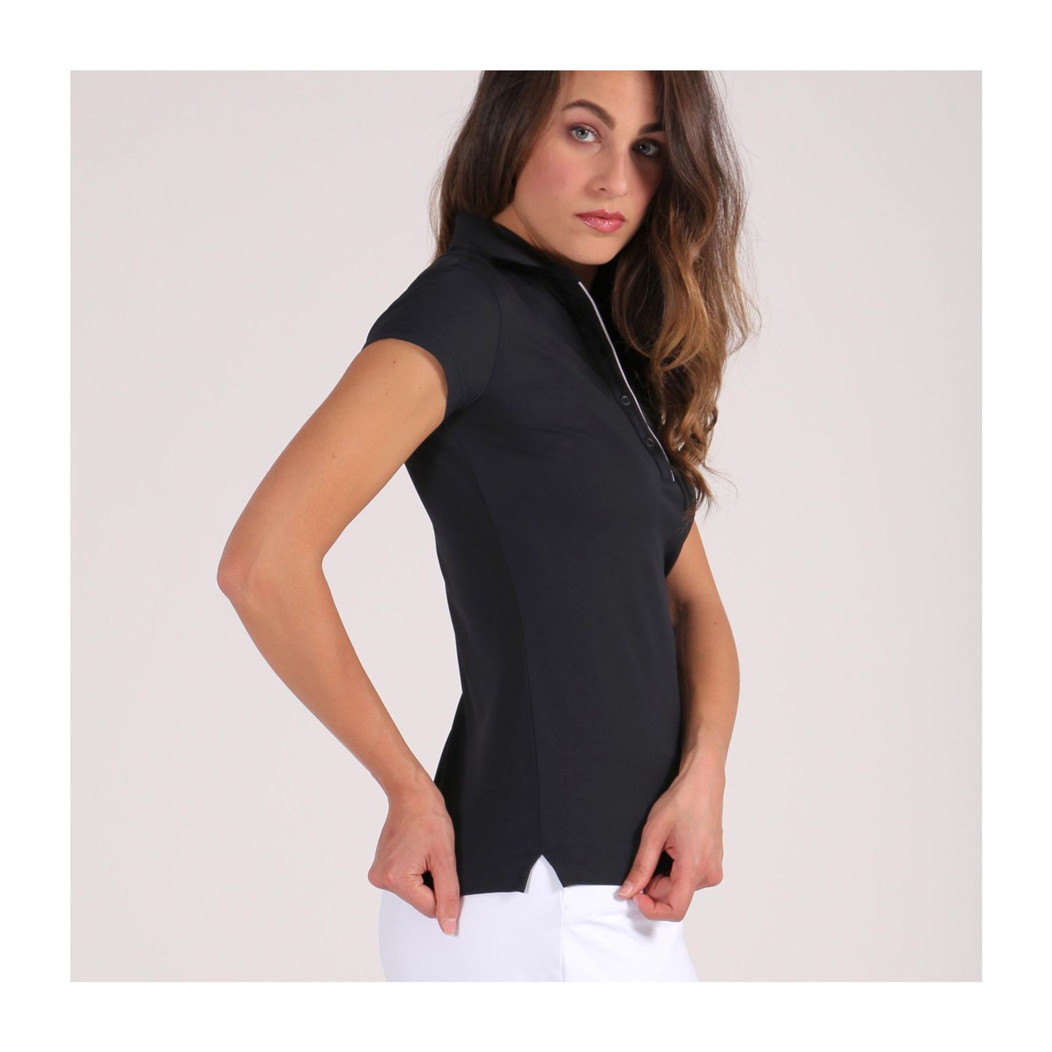 Chervo W Monkey SS Polo Nero Donna