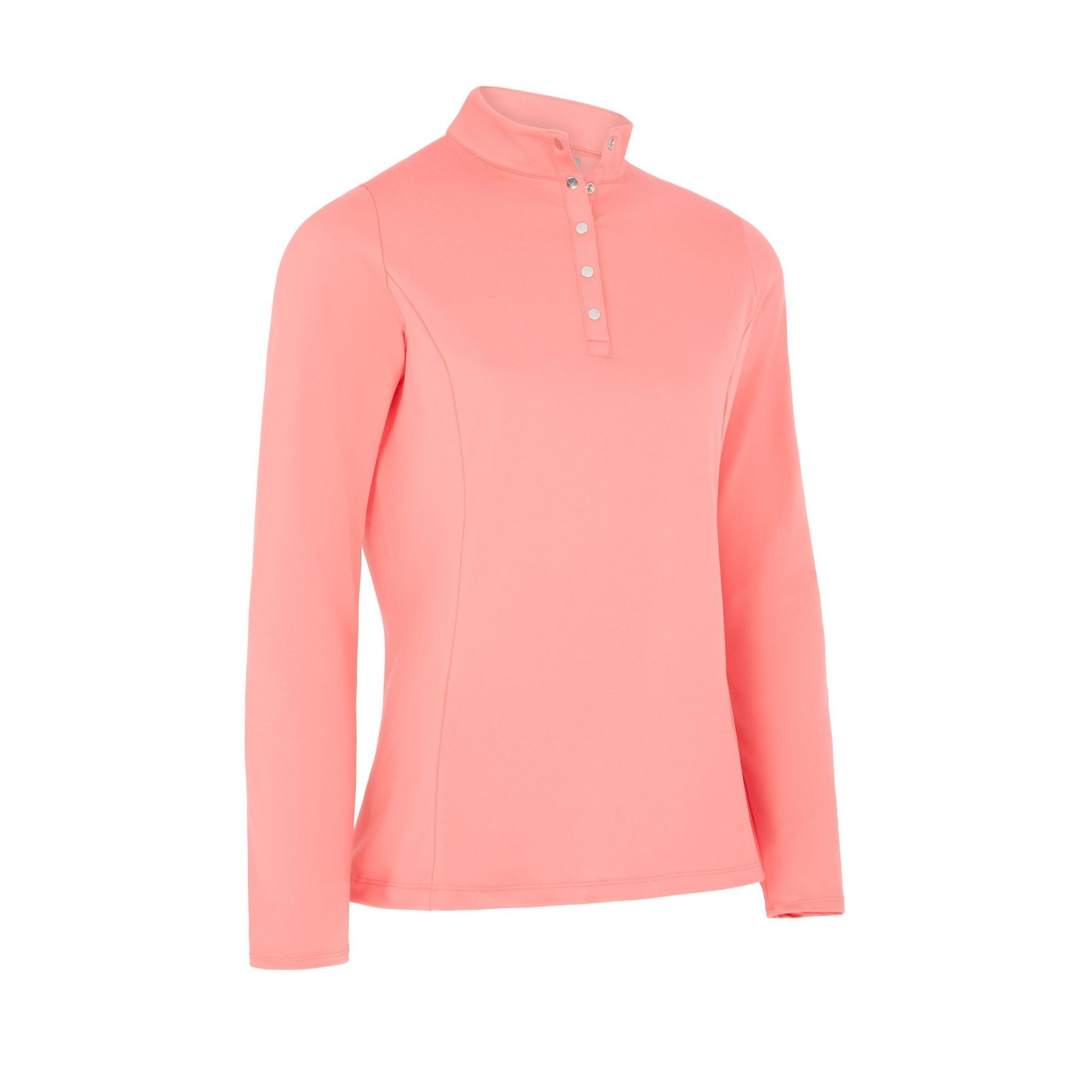 Polo da golf Callaway in pile termico a maniche lunghe Coral Paradise Da donna