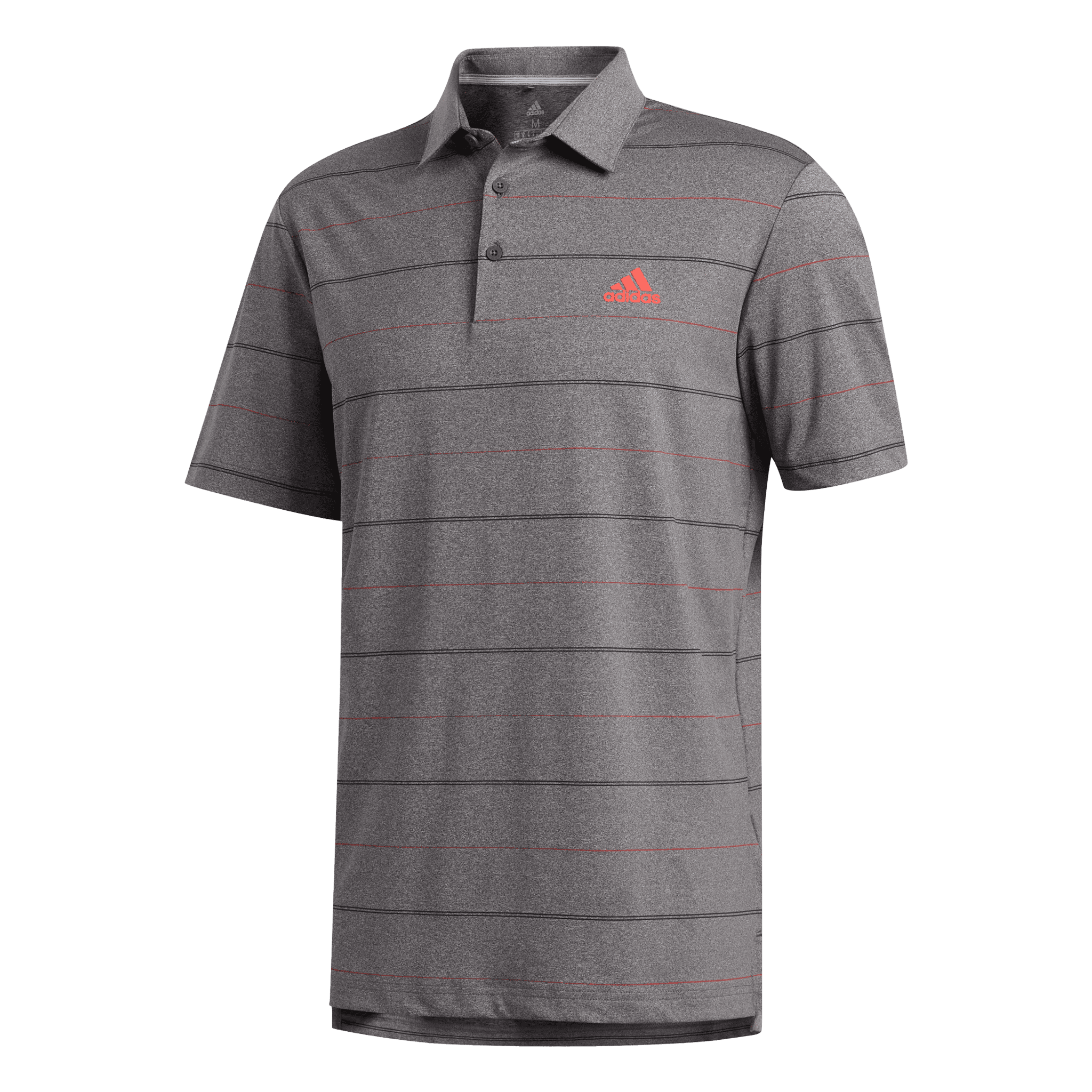 Adidas Ultimate Heather Stripe Polo Nero/Corallo/Melange Uomo