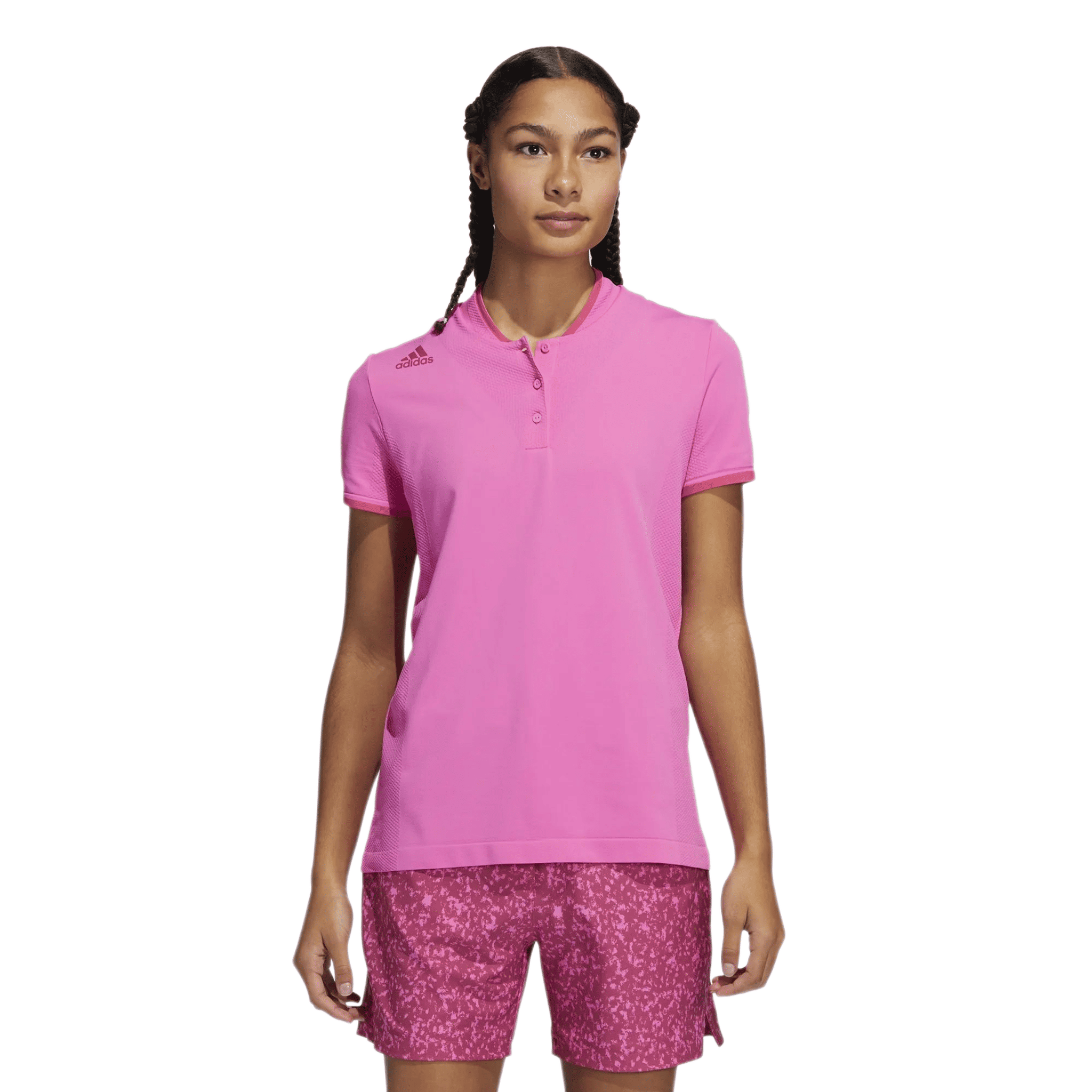 Adidas W Primeknit SS Polo Rosa Donna