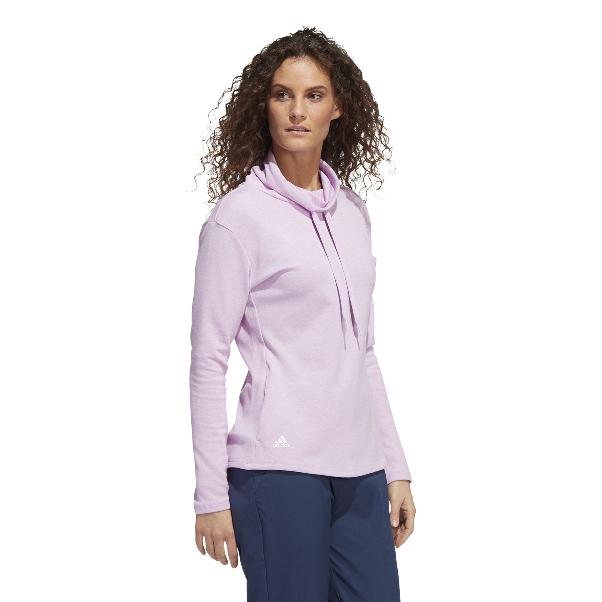 Adidas Melange High Mock Golf Pullover Bliss Lilac Mel Da Damen