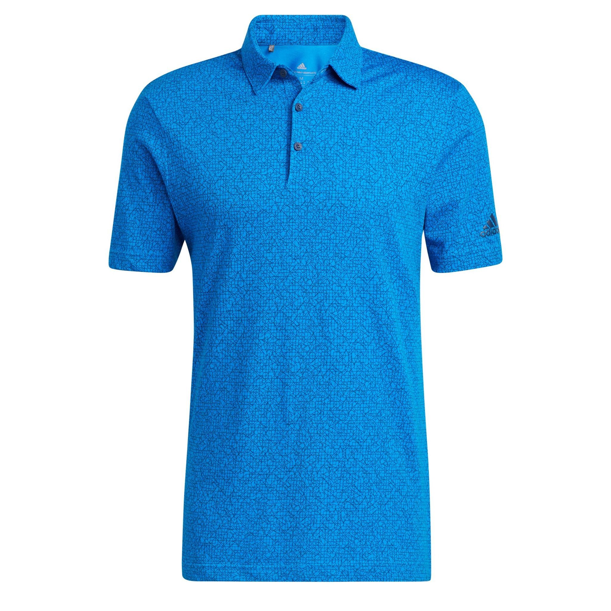 Adidas M Polo Stampa Astratta Blu Rush/Crew Blu Navy Uomo