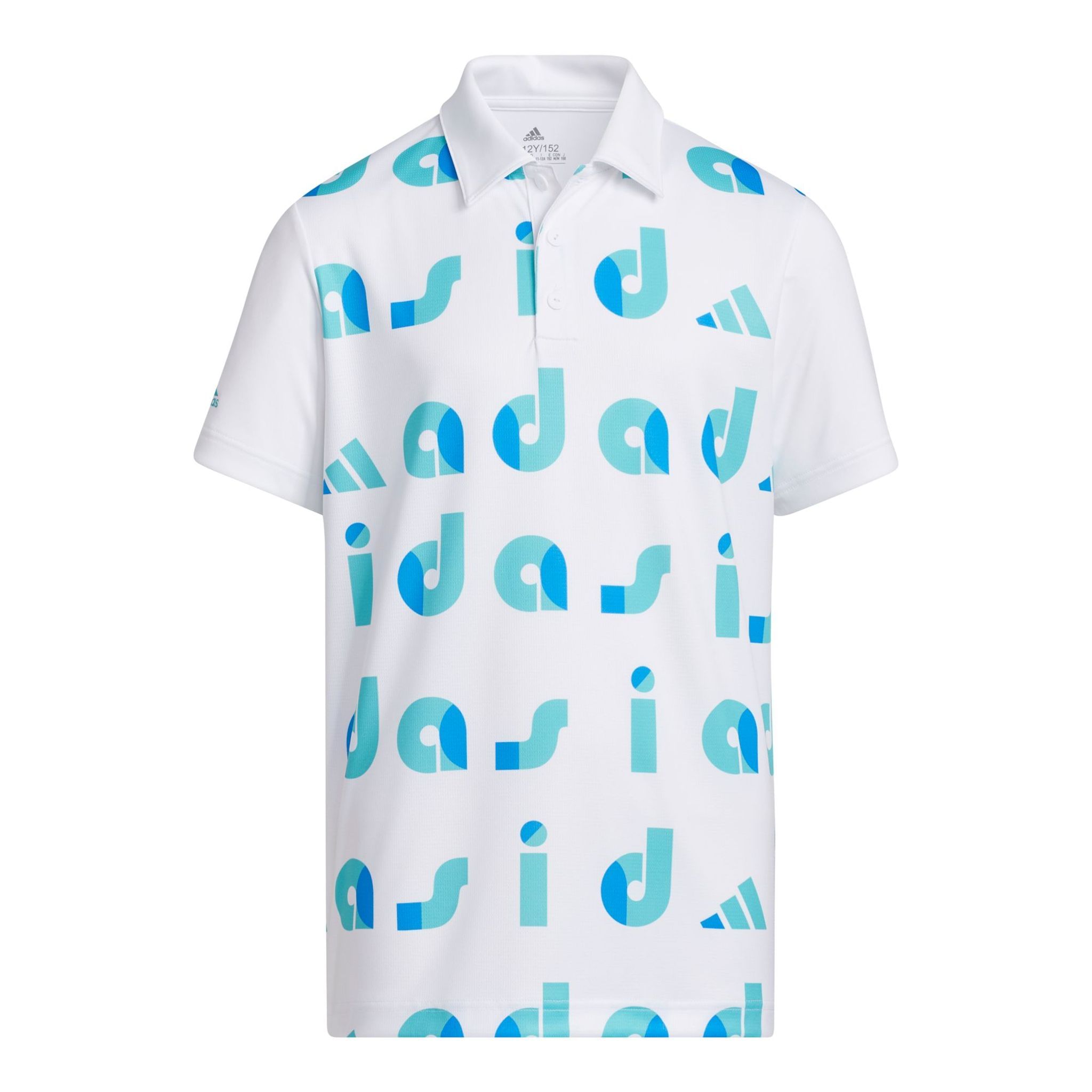 Adidas Jr. Polo Graphic Semi Mint Rush/Blu Rush/Bianco