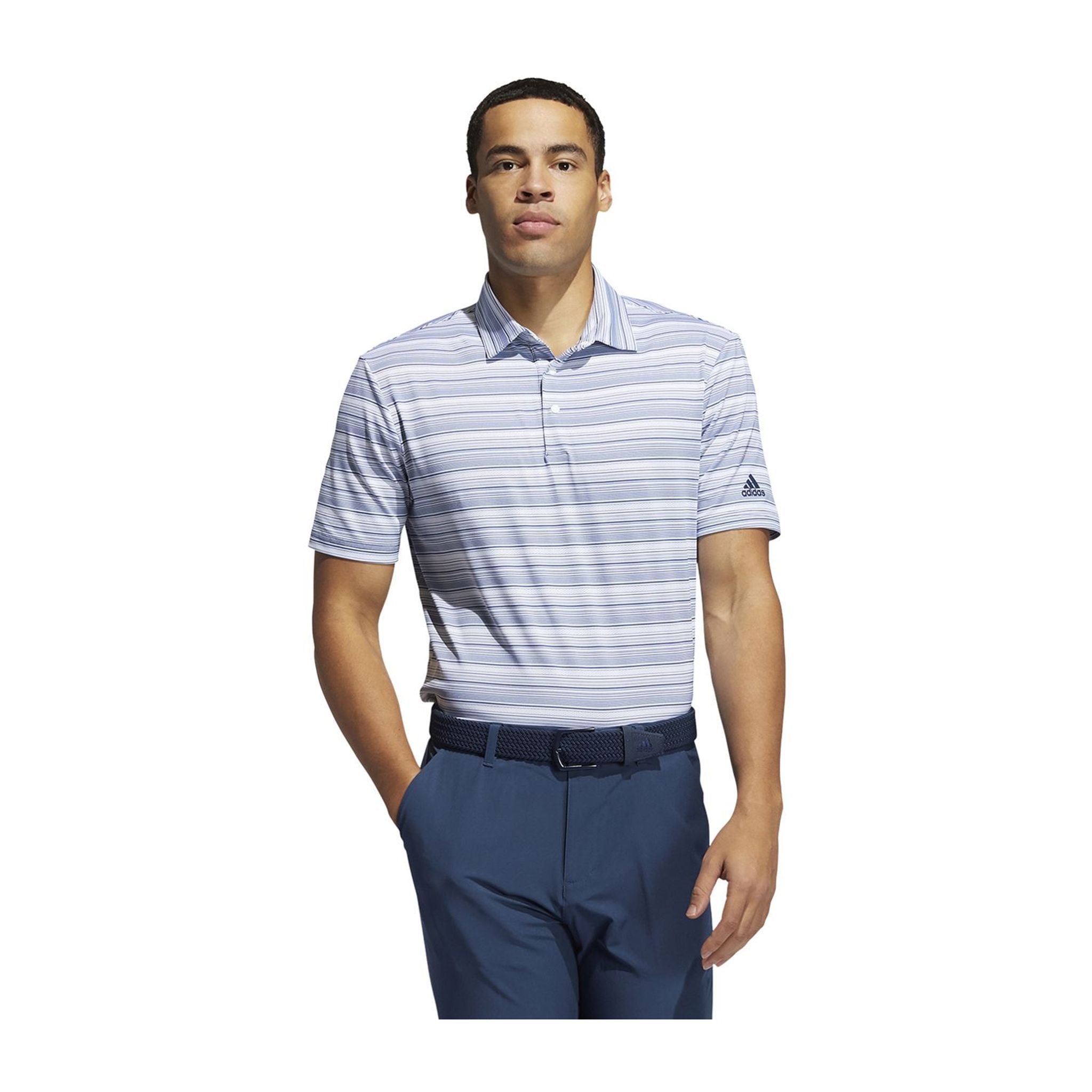 Adidas Heather Snap SS Polo blu navy/bianco uomo