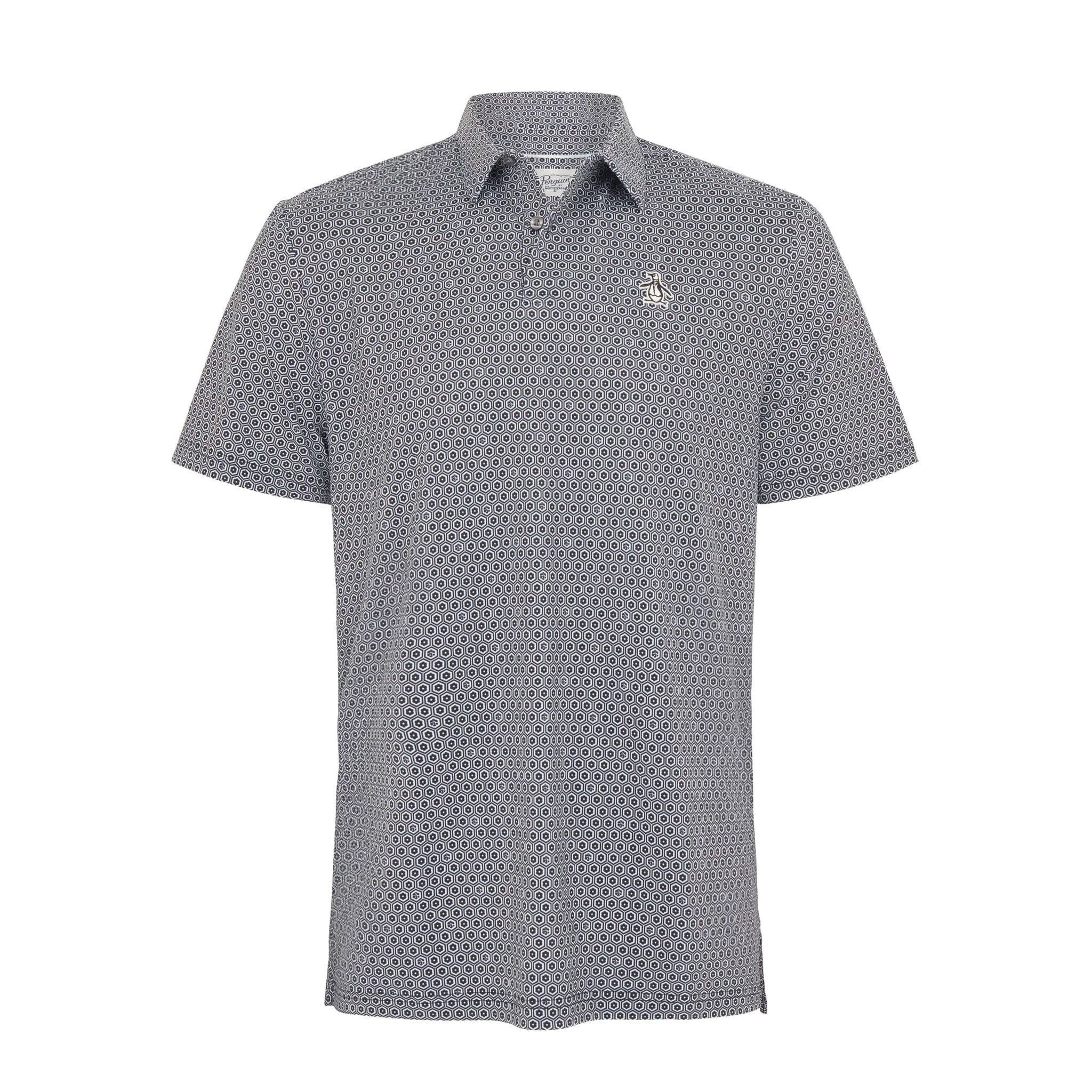 Polo da uomo con stampa geometrica floreale All Over Heritage Original Penguin