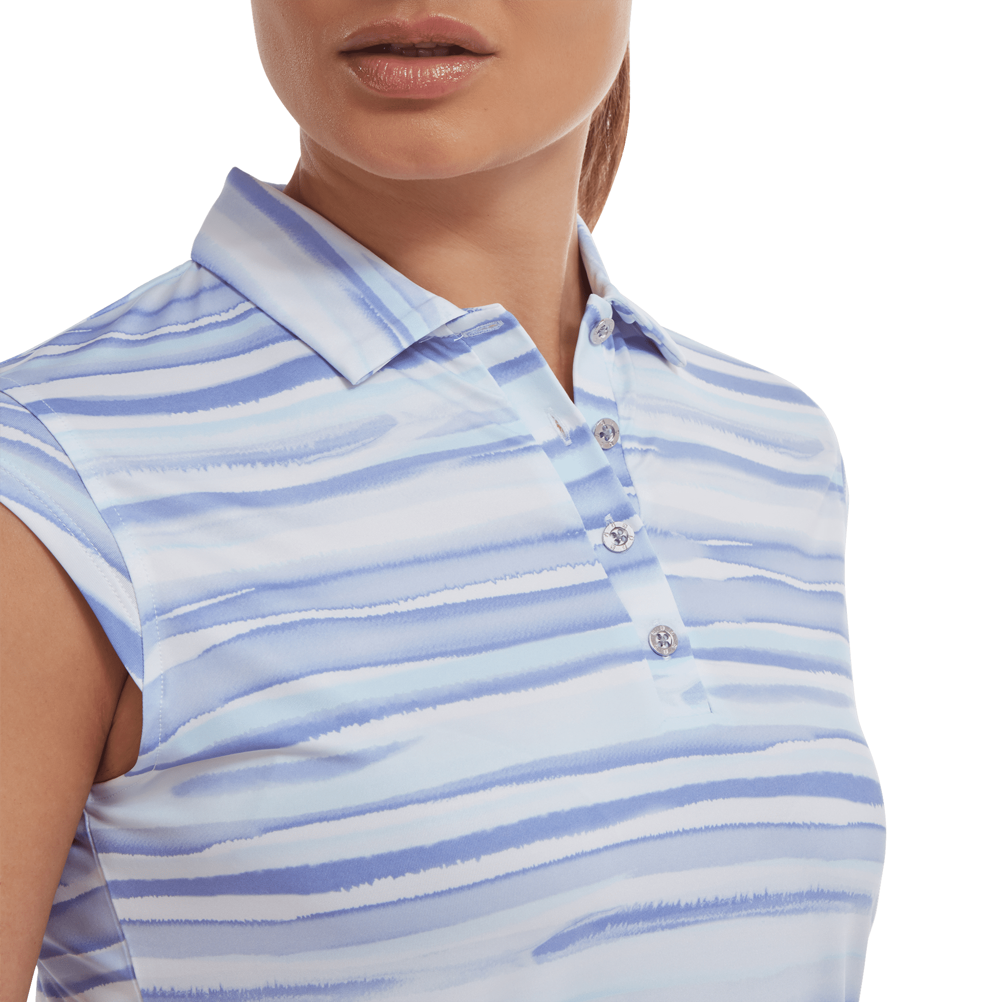 Footjoy Polo Cap Manica Stampa Acquerello Filo di Scozia da Donna