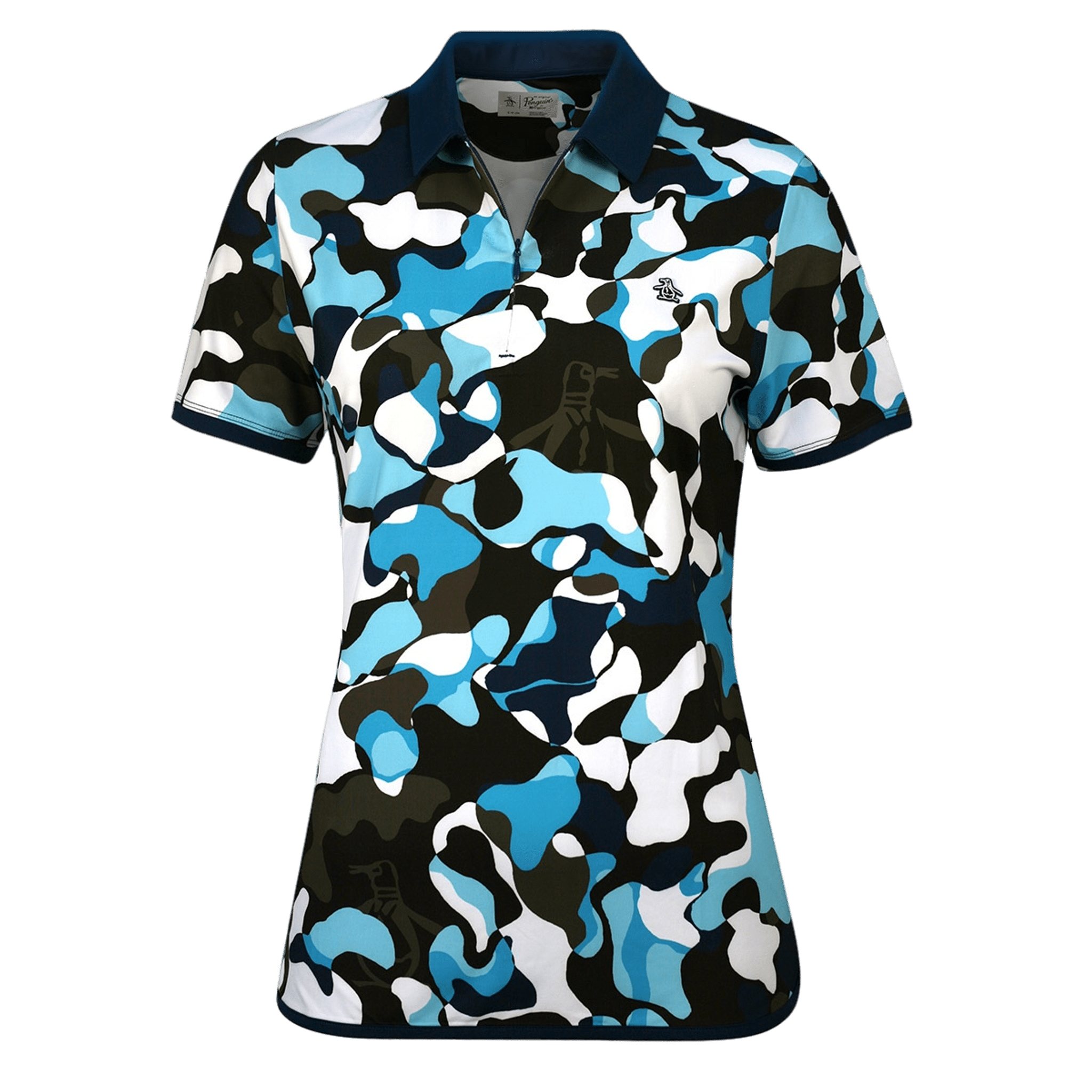 Polo da donna con stampa astratta originale Penguin