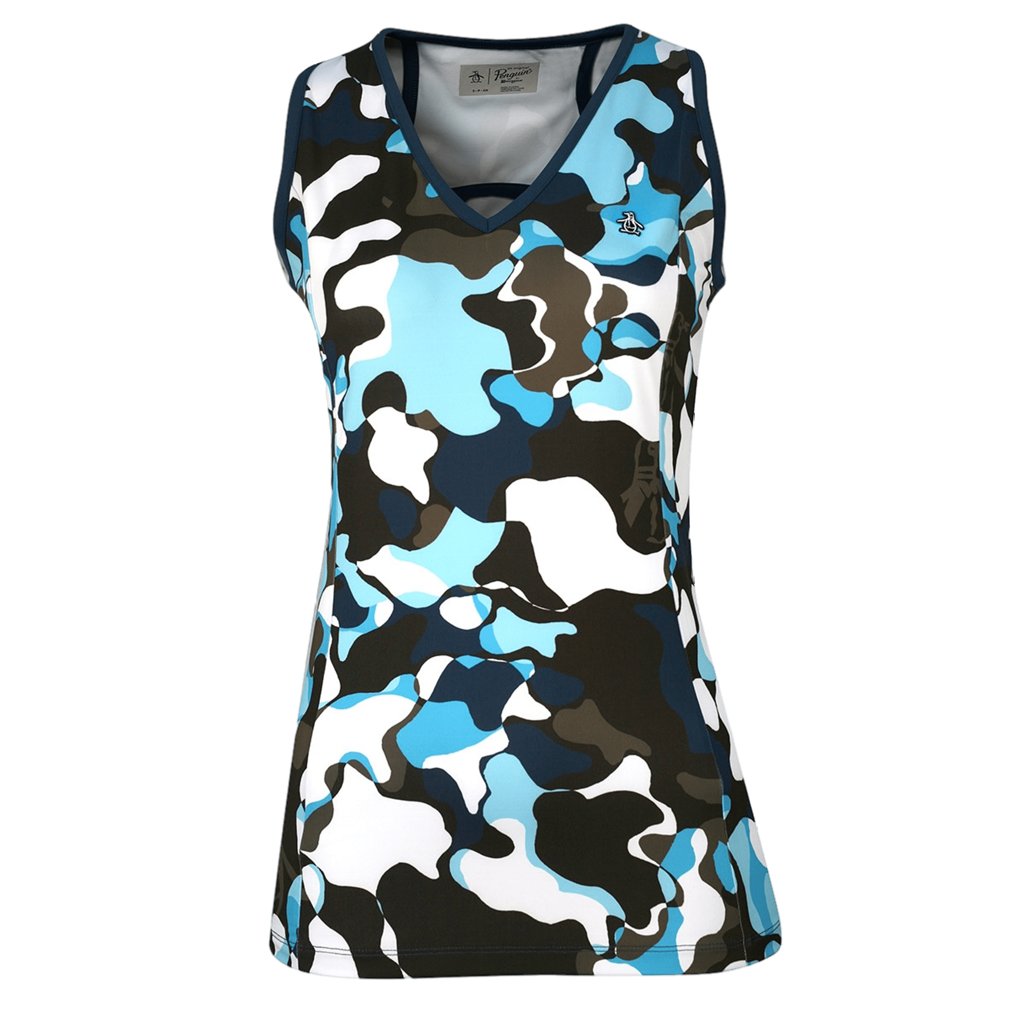 Top da donna con stampa astratta con scollo a V originale Penguin