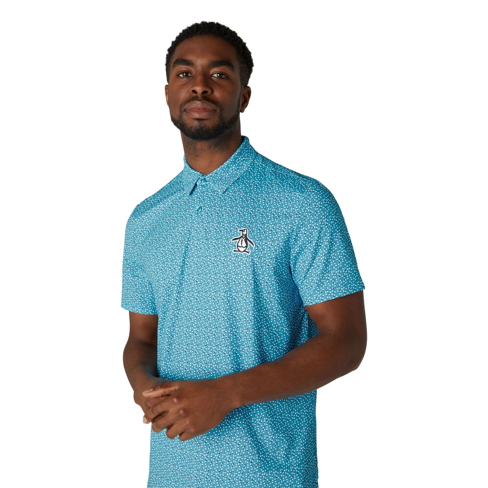 Polo da uomo originale Penguin All-Over con palline da golf