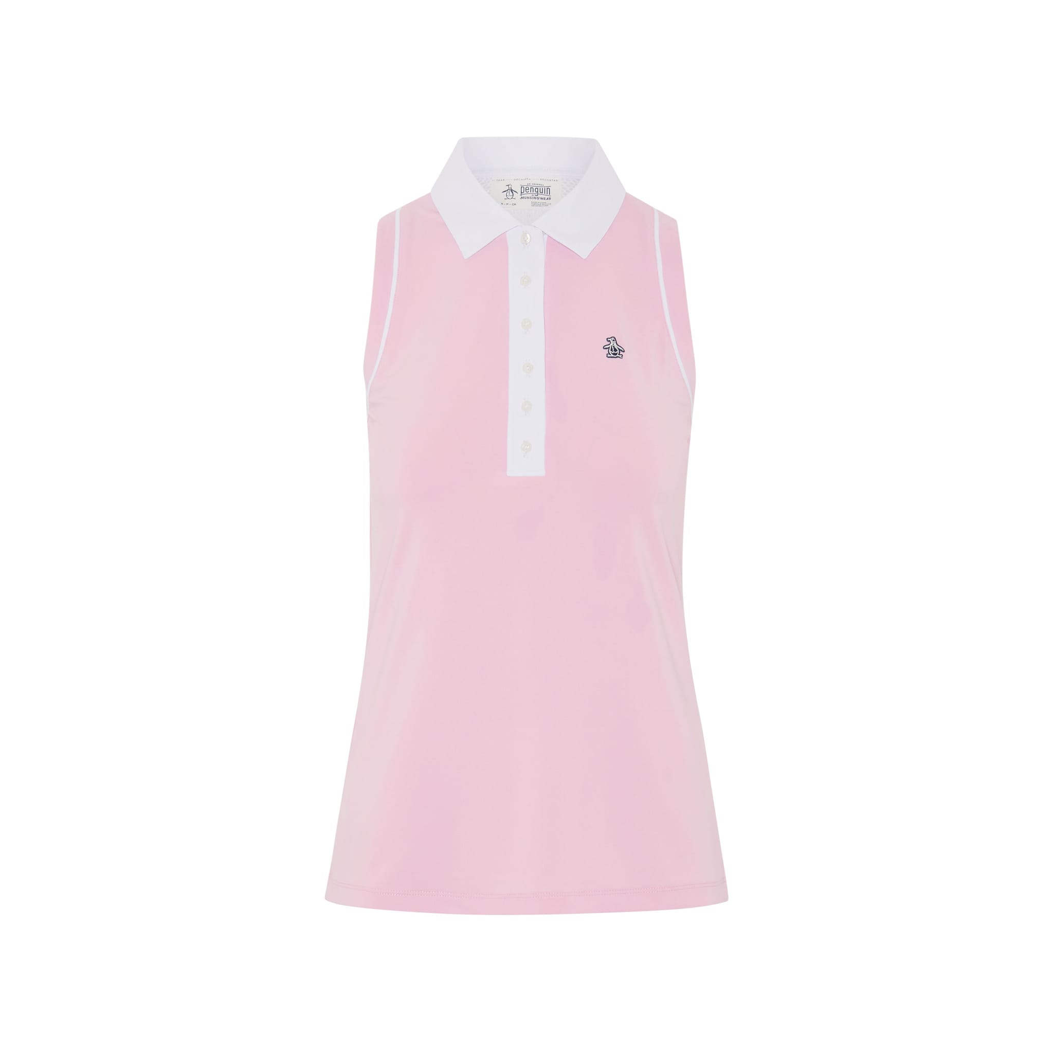 Original Penguin Sleveless Colour Block Meshback Polo Damen