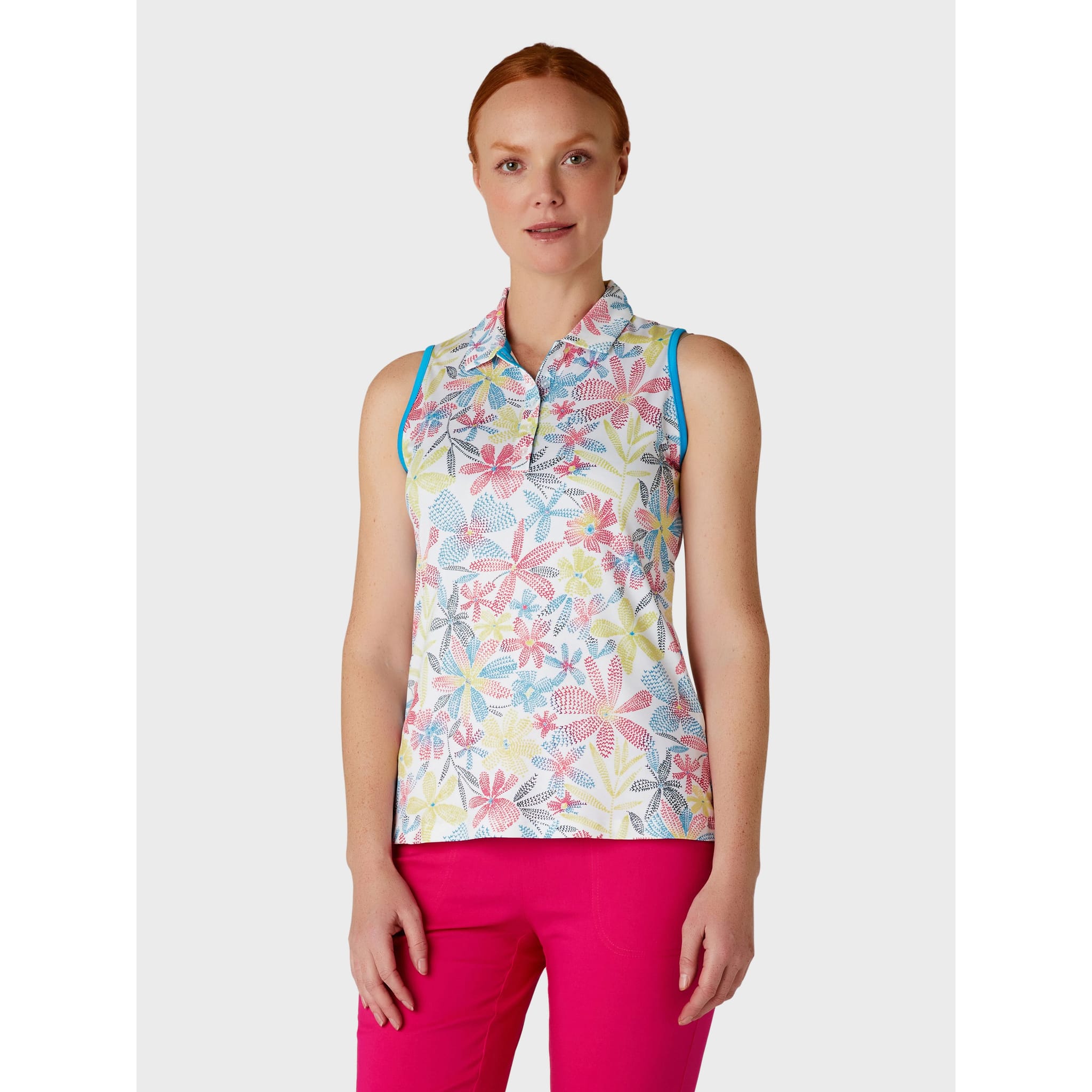 Callaway Chev Foral Camicia senza maniche da donna