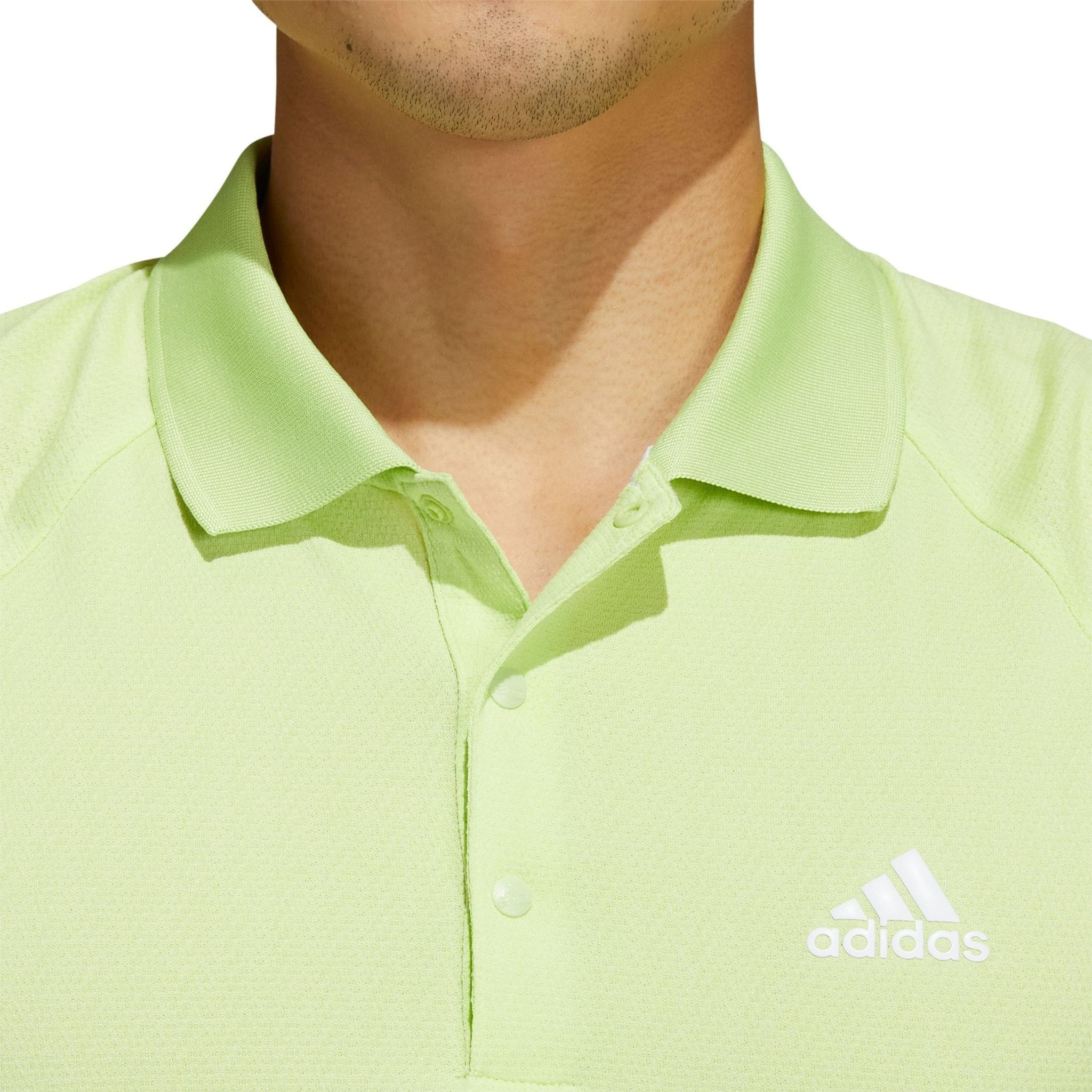 Adidas M Polo Moss Stitch Pulse Lime/Weiß Herren