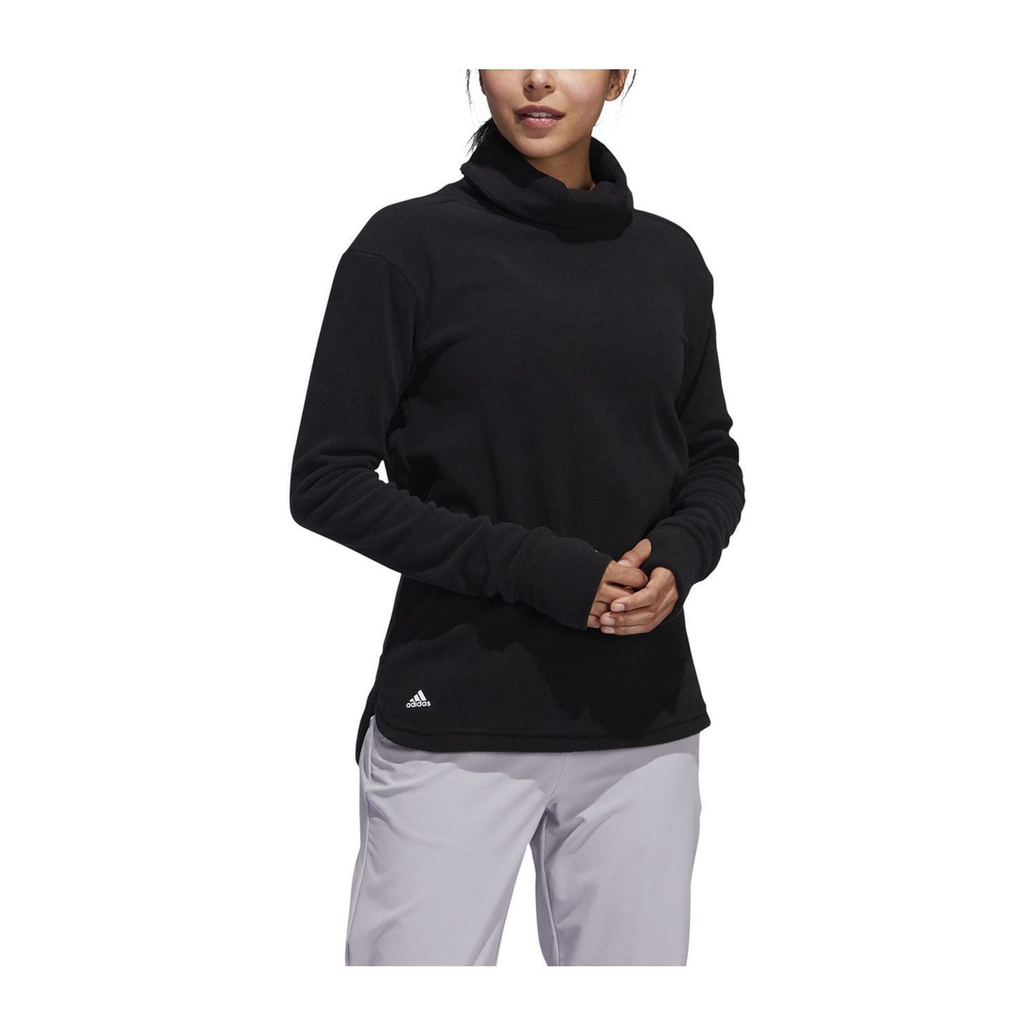 Adidas W Sweater Polar Fleece Mock Nero Donna